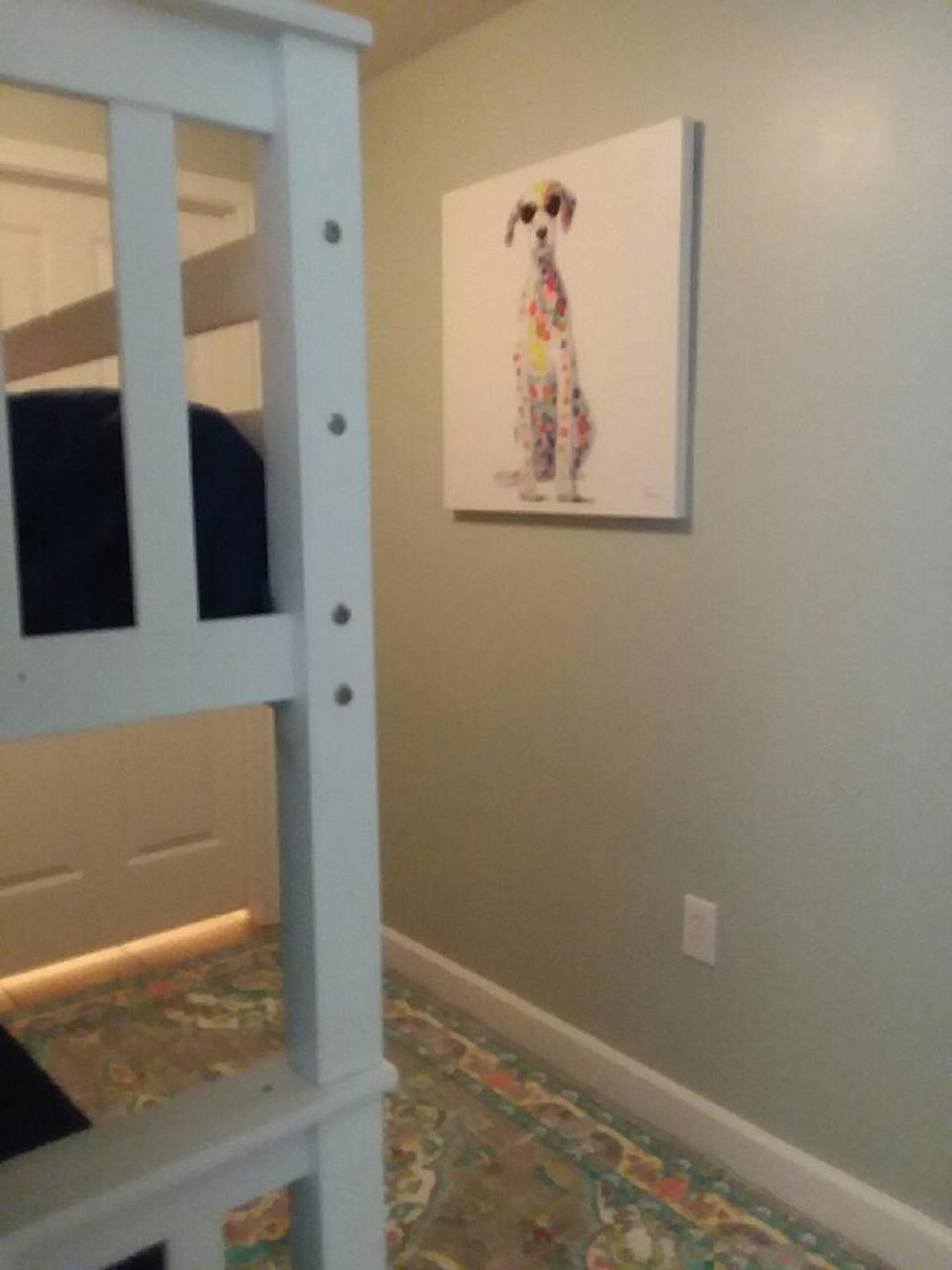 Bunk room with twin beds and own bathroom.