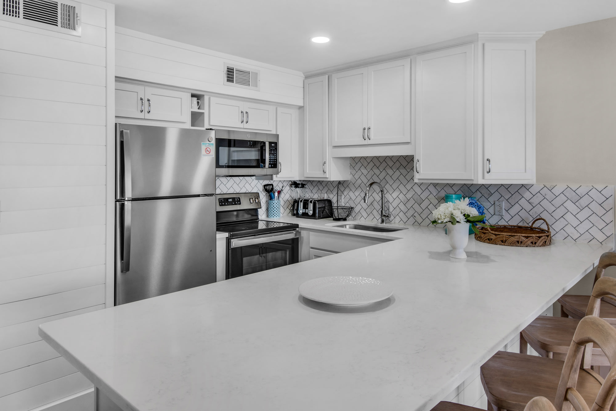New stainless stove and microwave