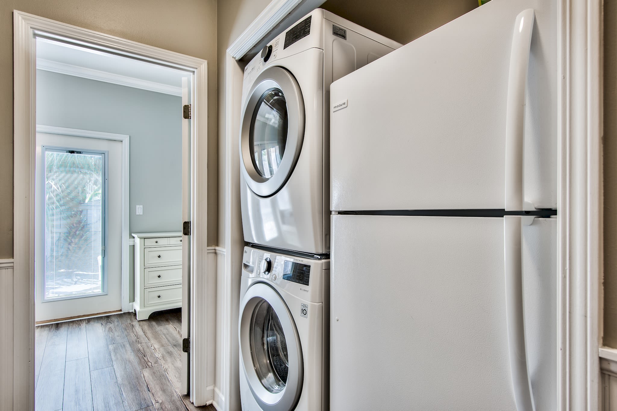 Full sized washer/dryer and second refrigerator 