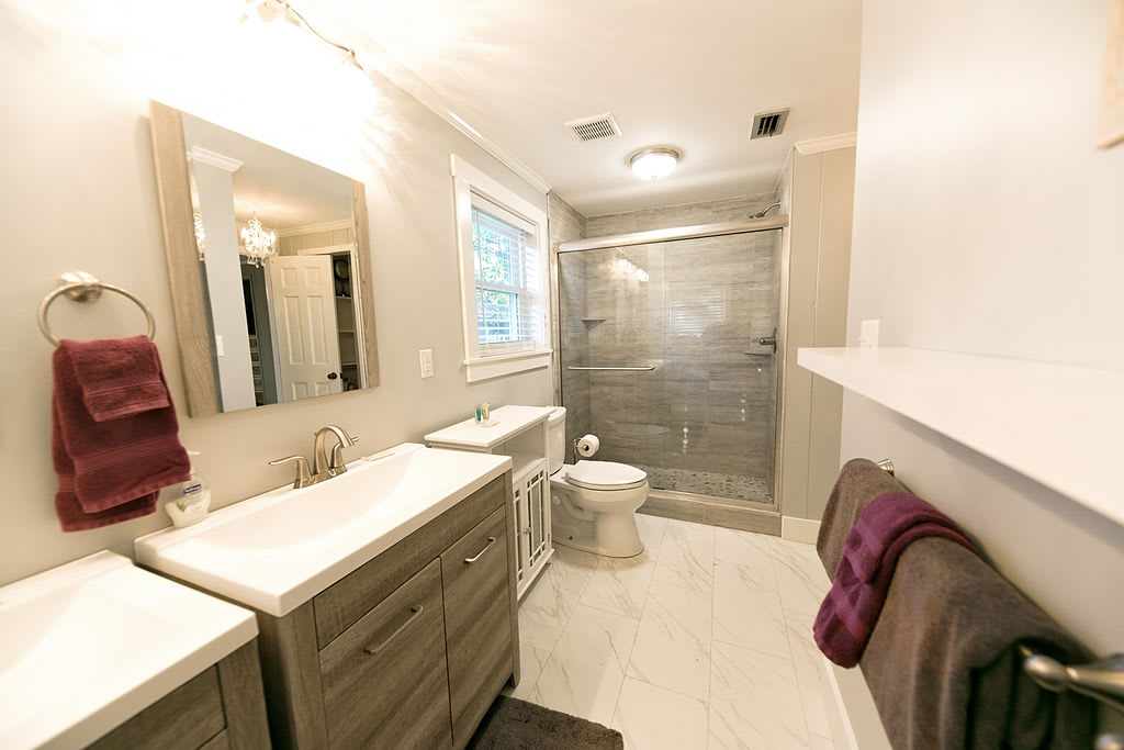 Master Bath - Double Vanity; walk in shower