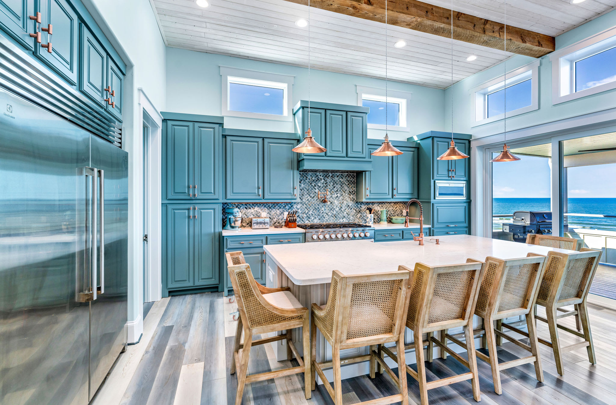 Custom kitchen cabinetry with large 10' island
