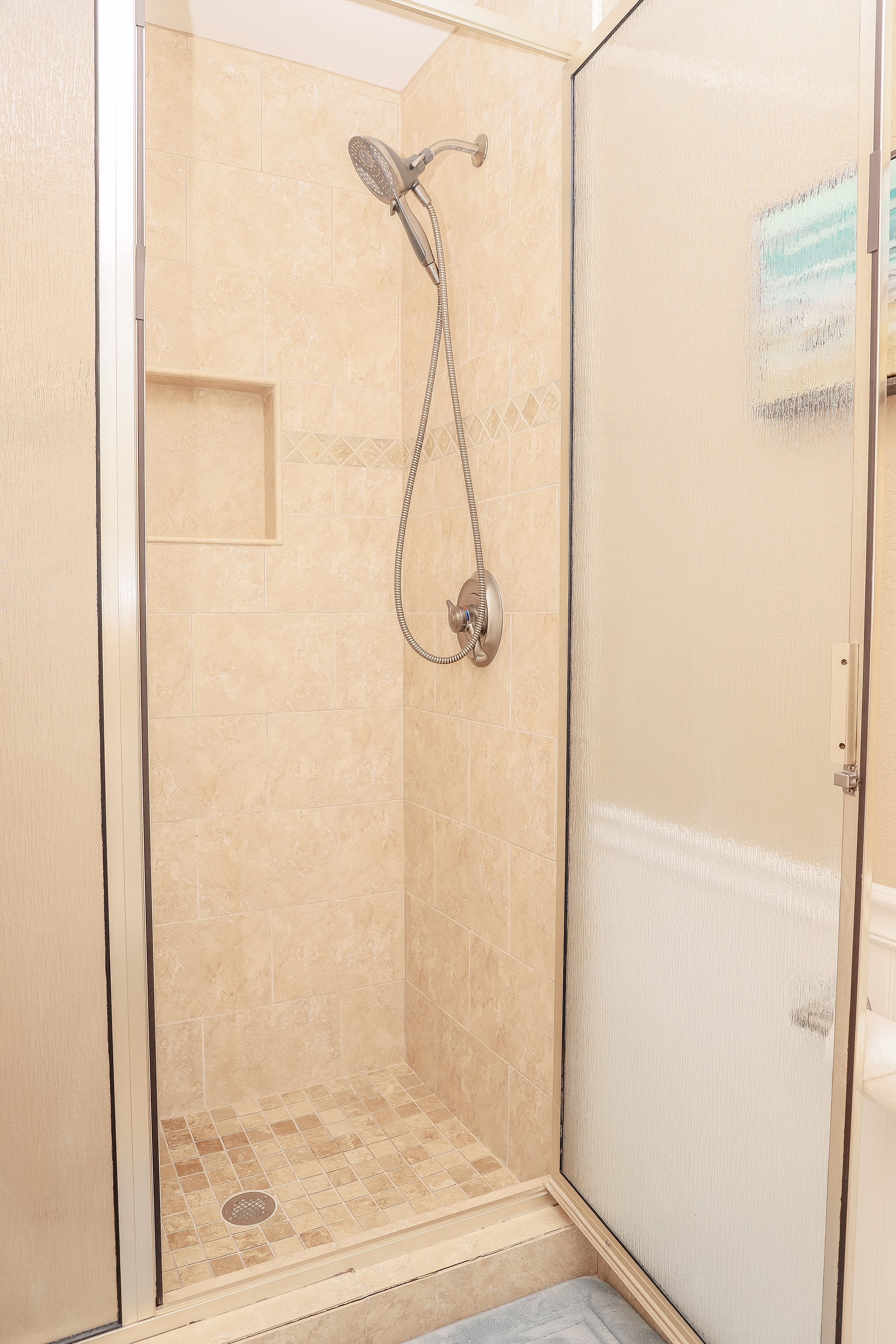 The second full bath offers a walk-in shower as well.