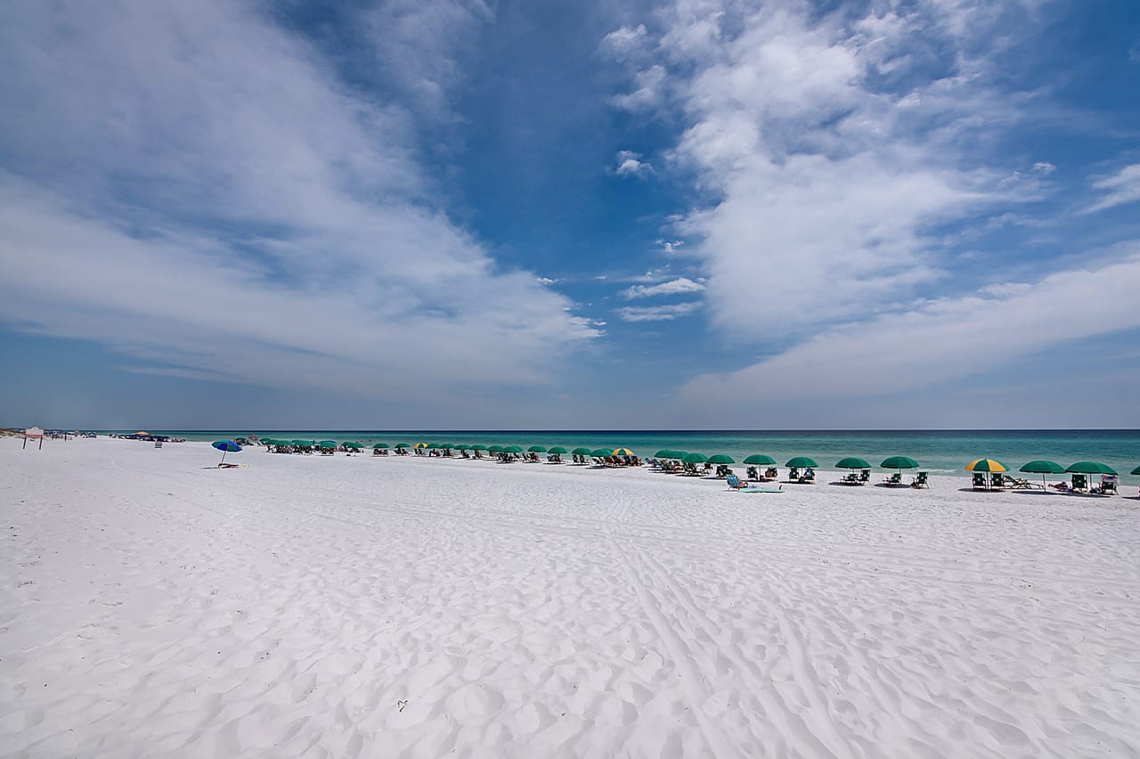 Your private beach with beach chair service included in all rentals.