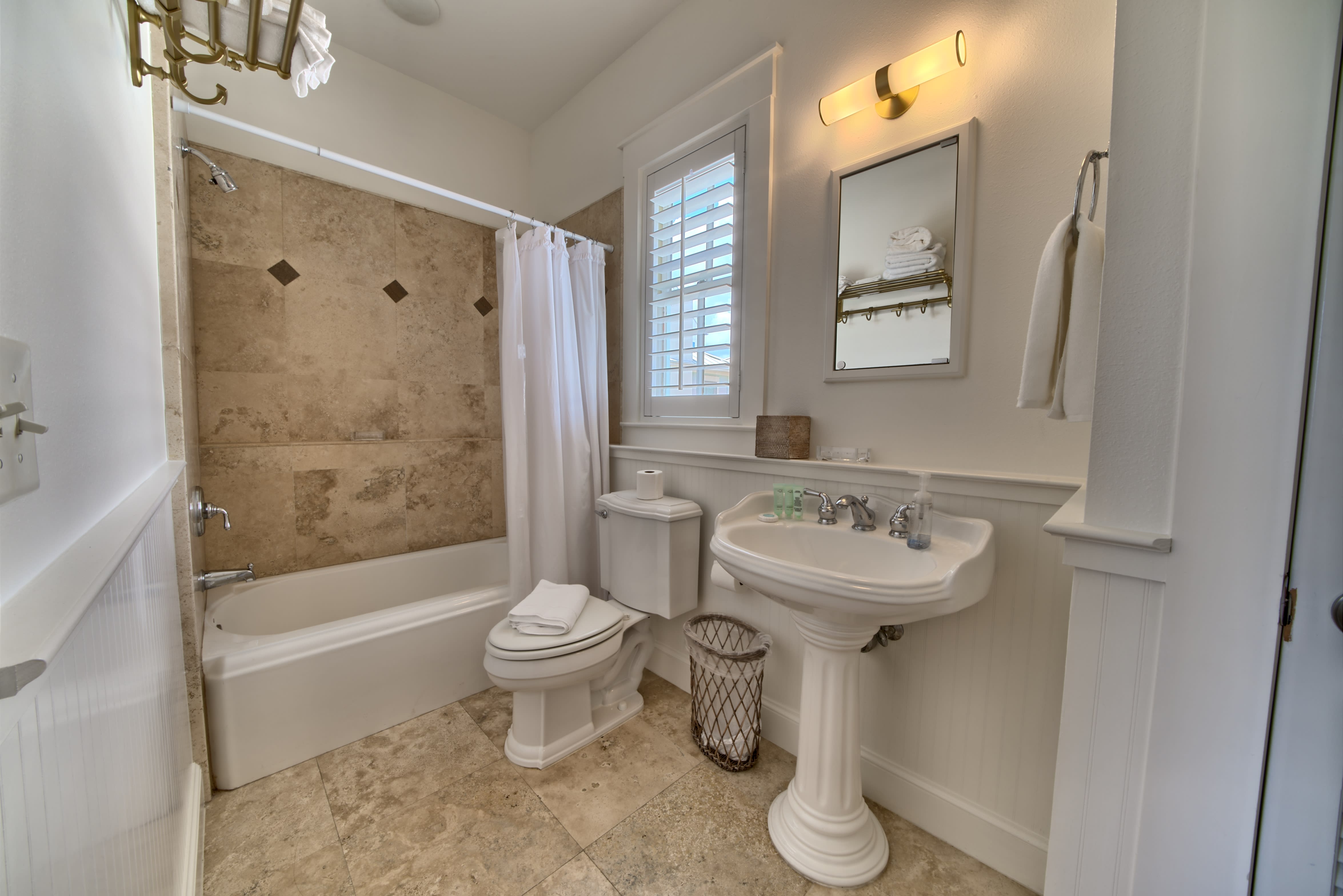 2nd Floor Twin Bedroom full bathroom with shower and tub.