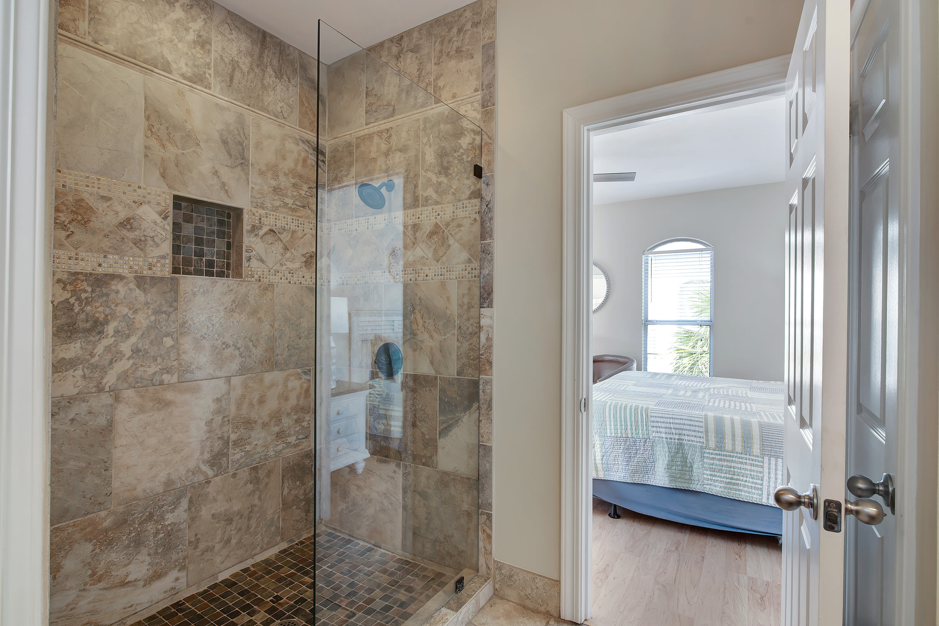 2nd Floor King Master Suite Bathroom with walk-in shower