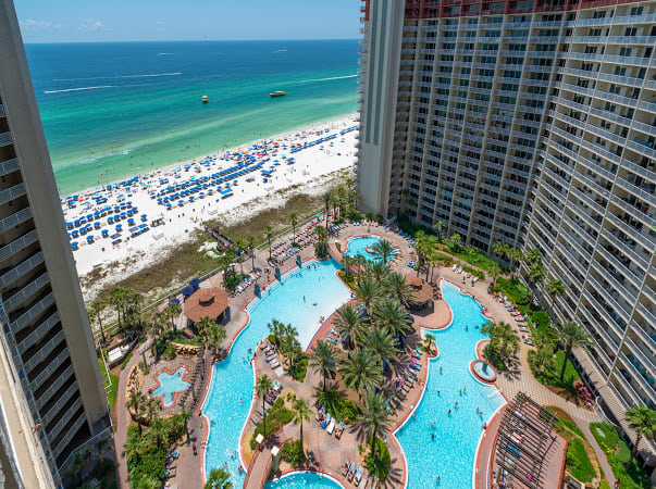 Lagoon style pool view from balcony Lagoon style pool view from balcony