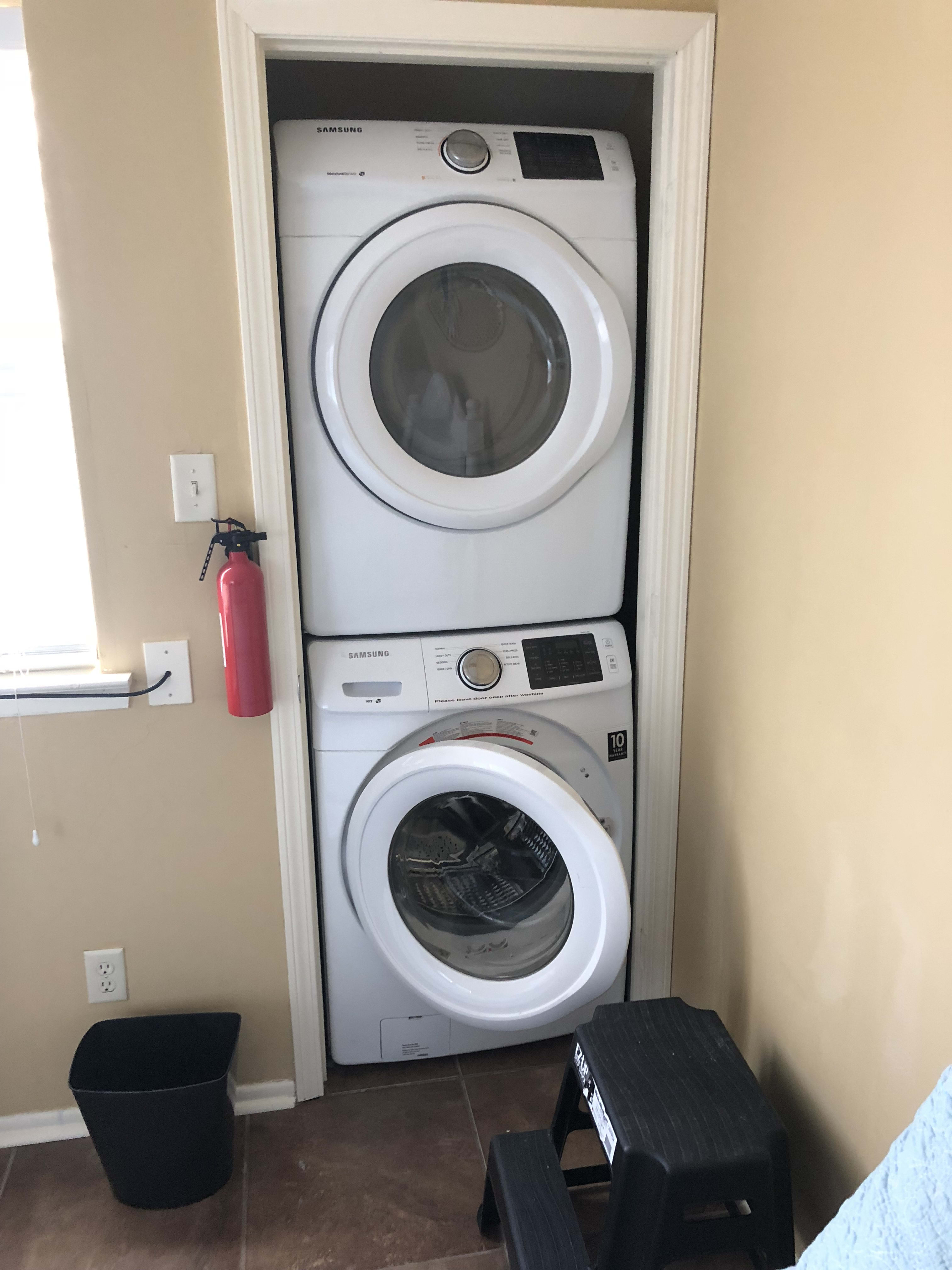 Washer and dryer upstairs