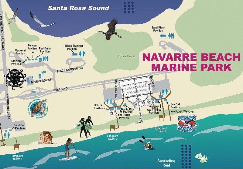 Navarre Beach Marine Park map 