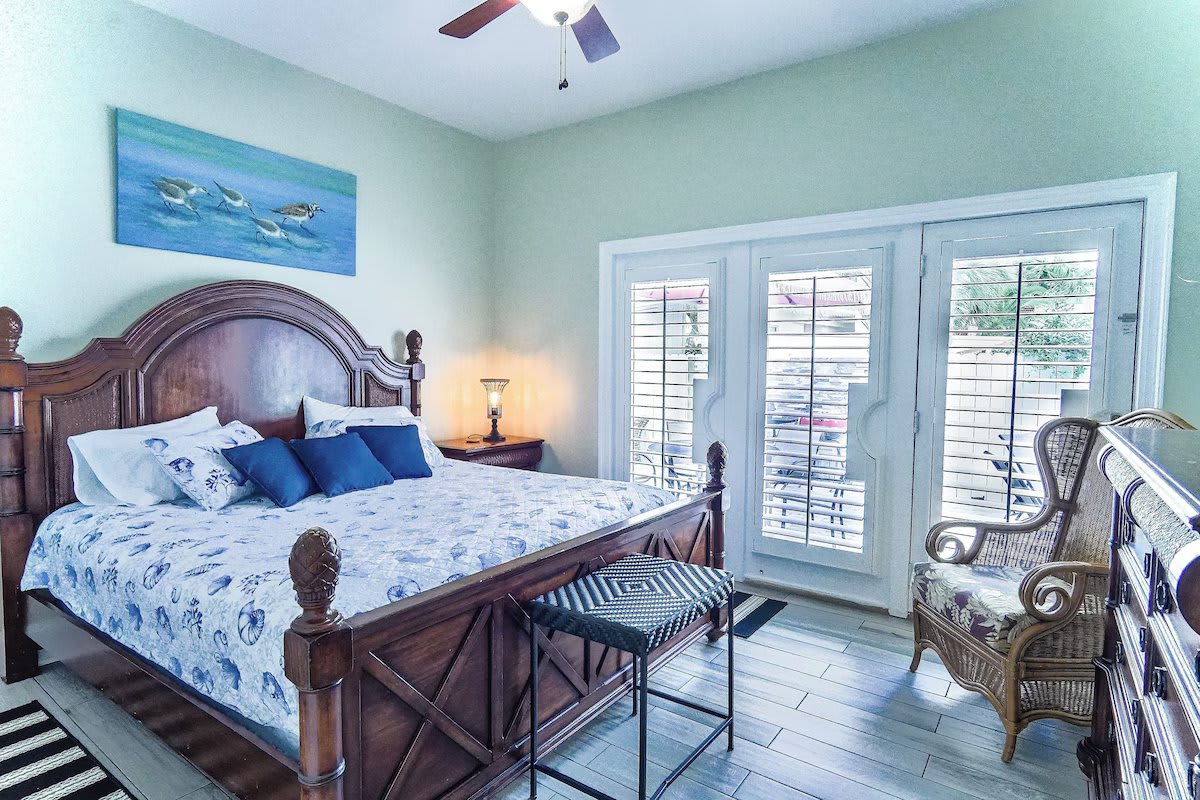 Master on the first floor with access to the private pool.