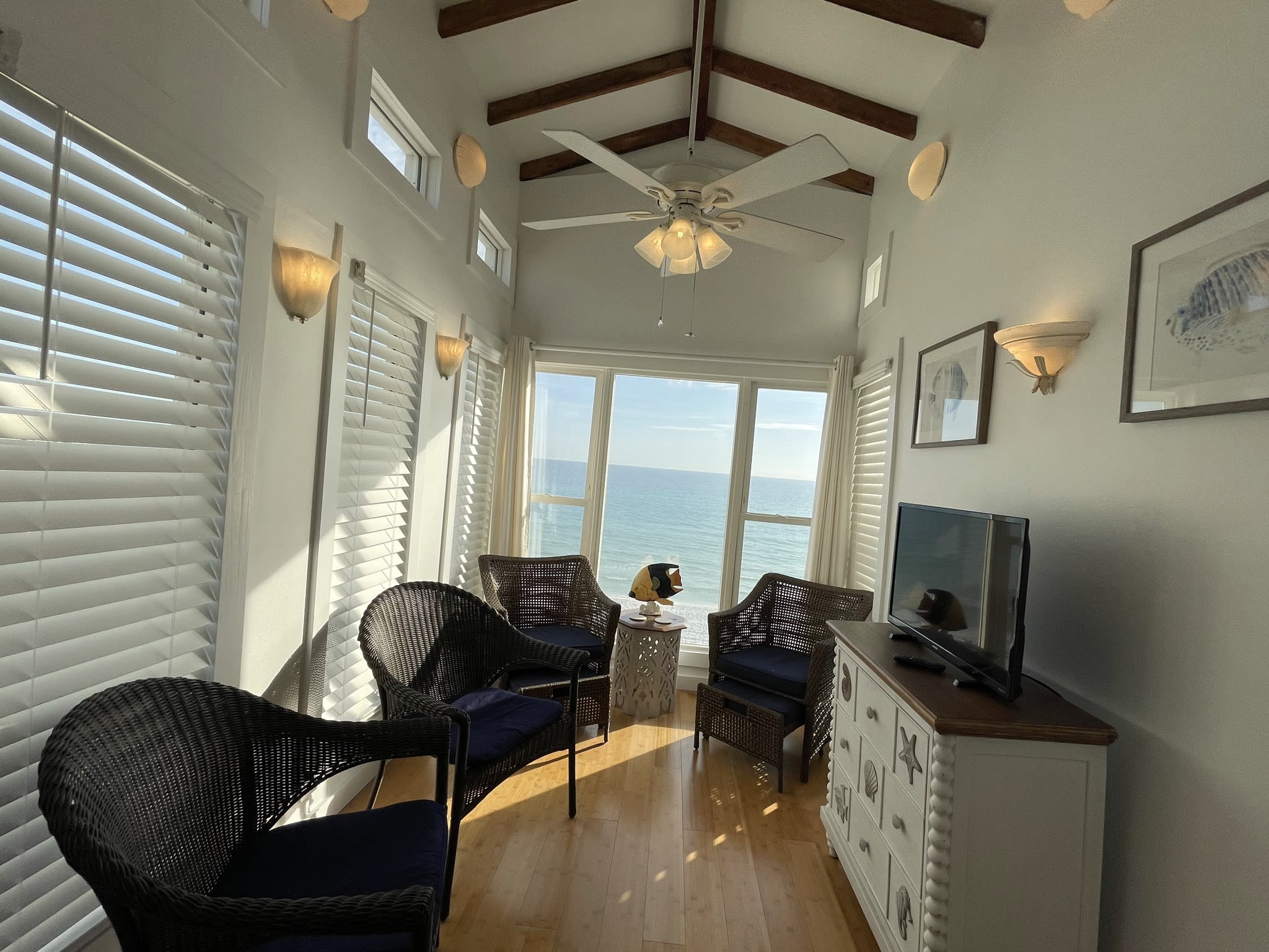 Master Bedroom Sitting Area. All new furniture with chest and TV