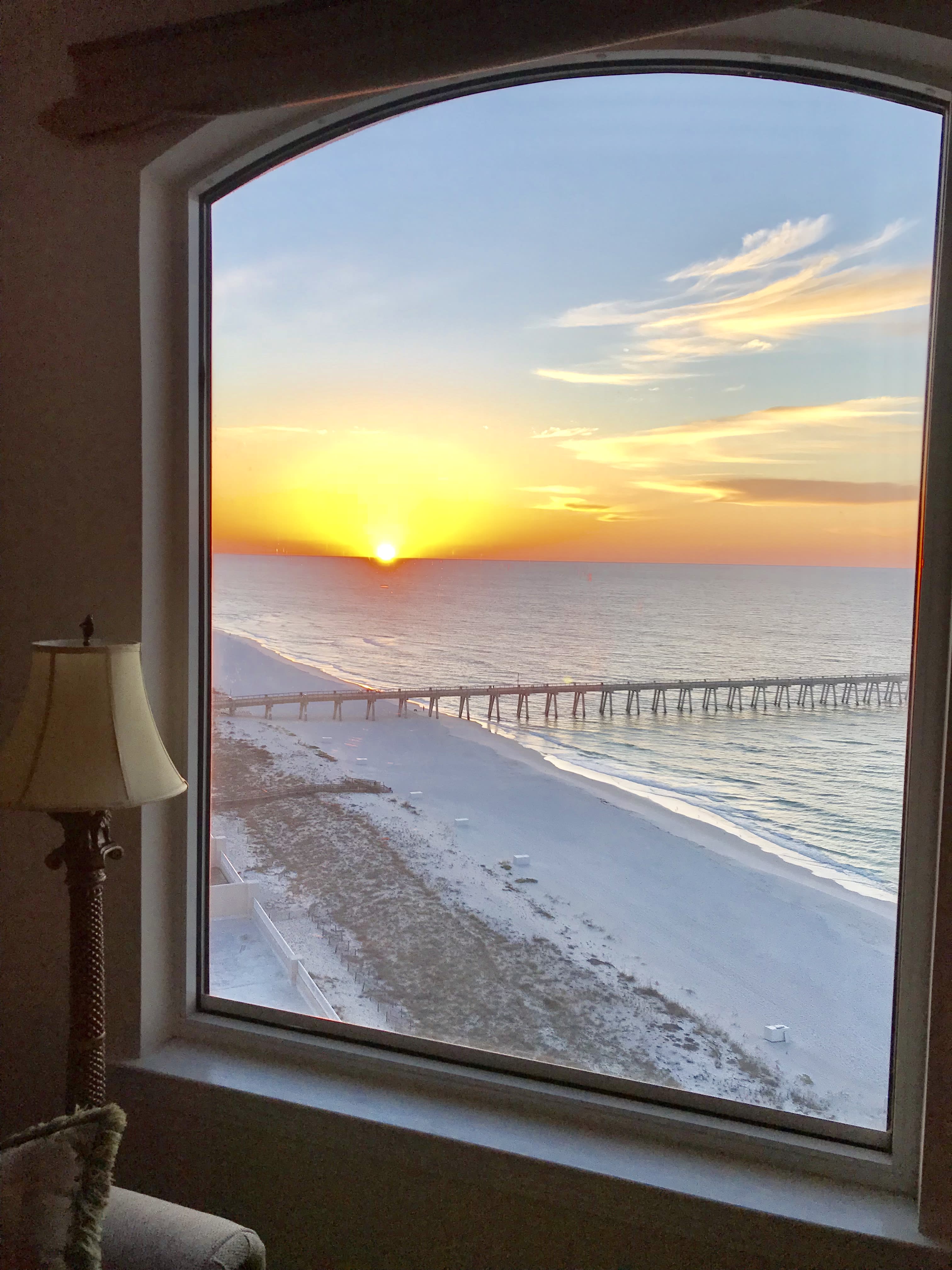 Sit on your couch and enjoy this sunrise view out your window.   