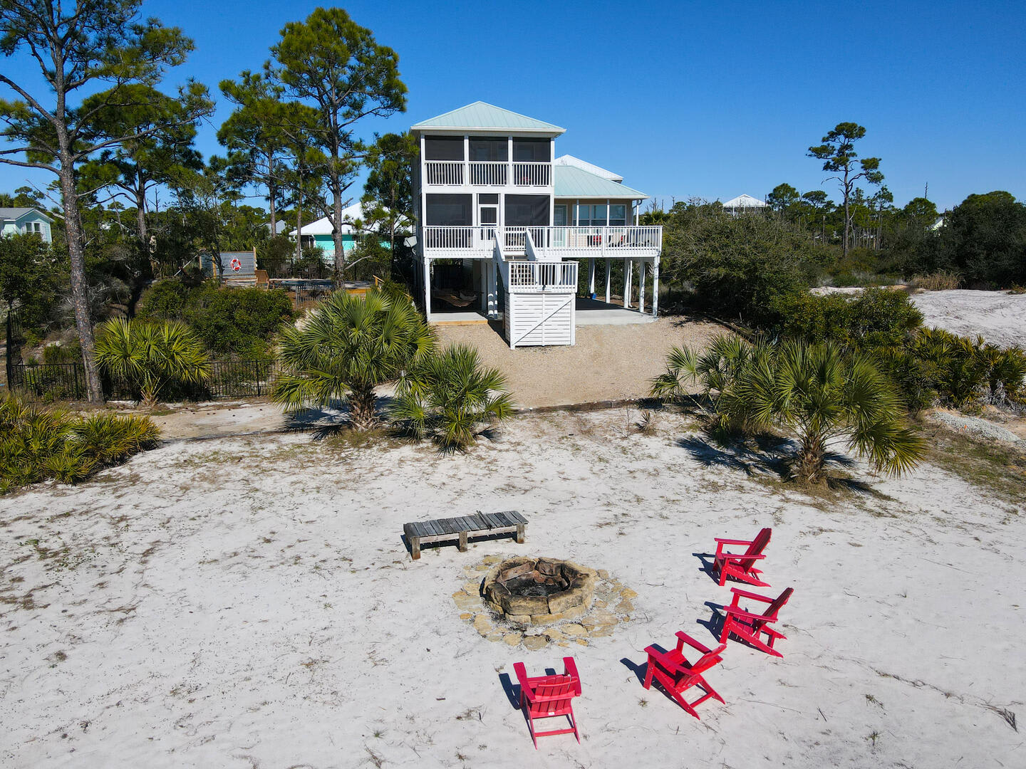 Firepit Area in front of Home