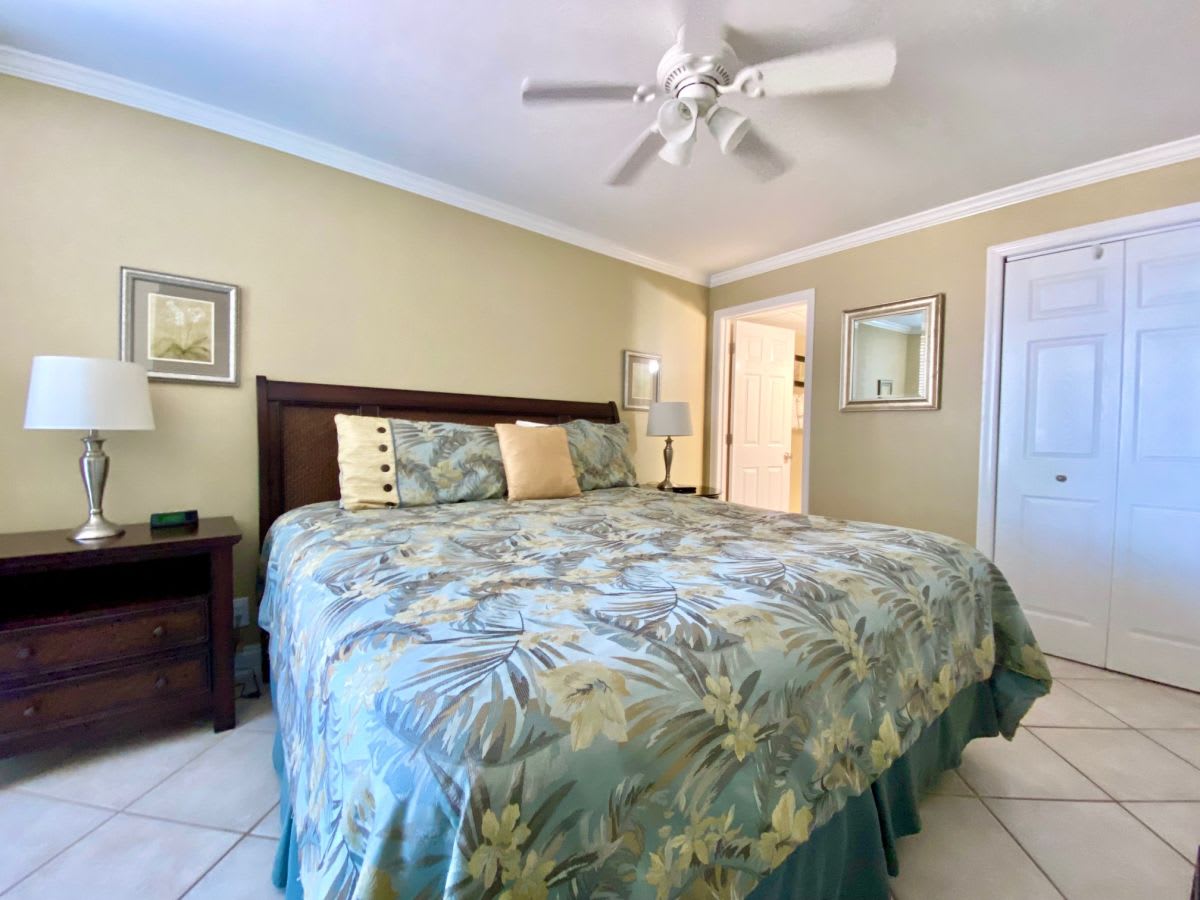 Bedroom has direct access to master bathroom