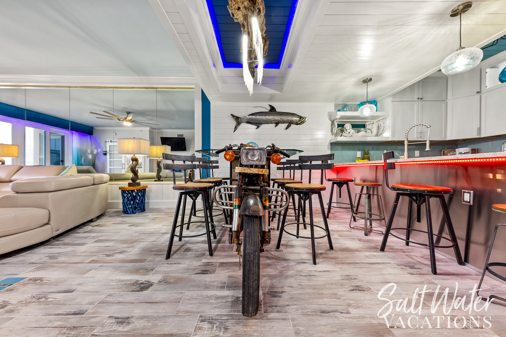 Motorcycle dining table...YES, a motorcycle fabricated into a dining table 