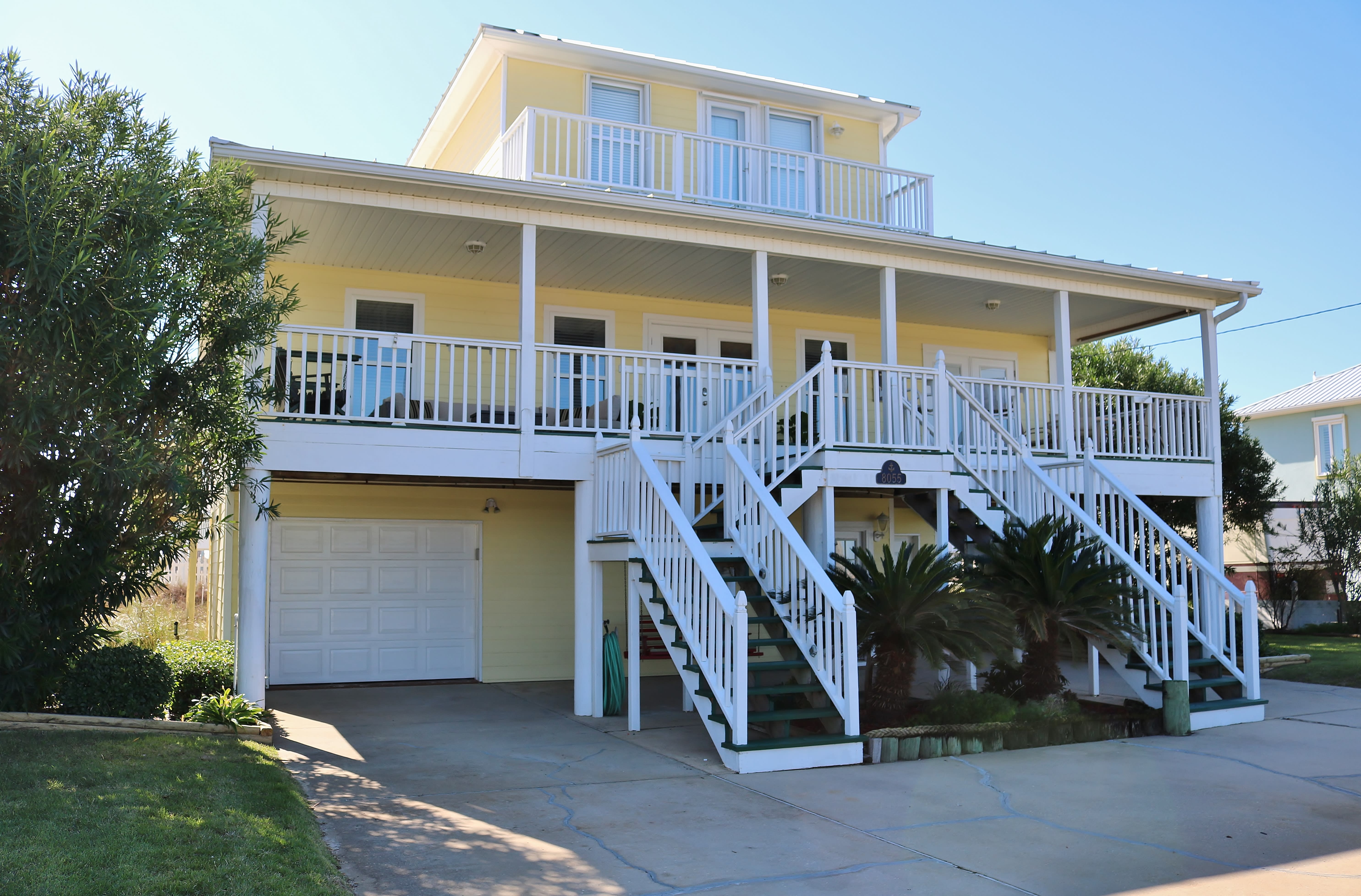 A closer view of the front of the house.