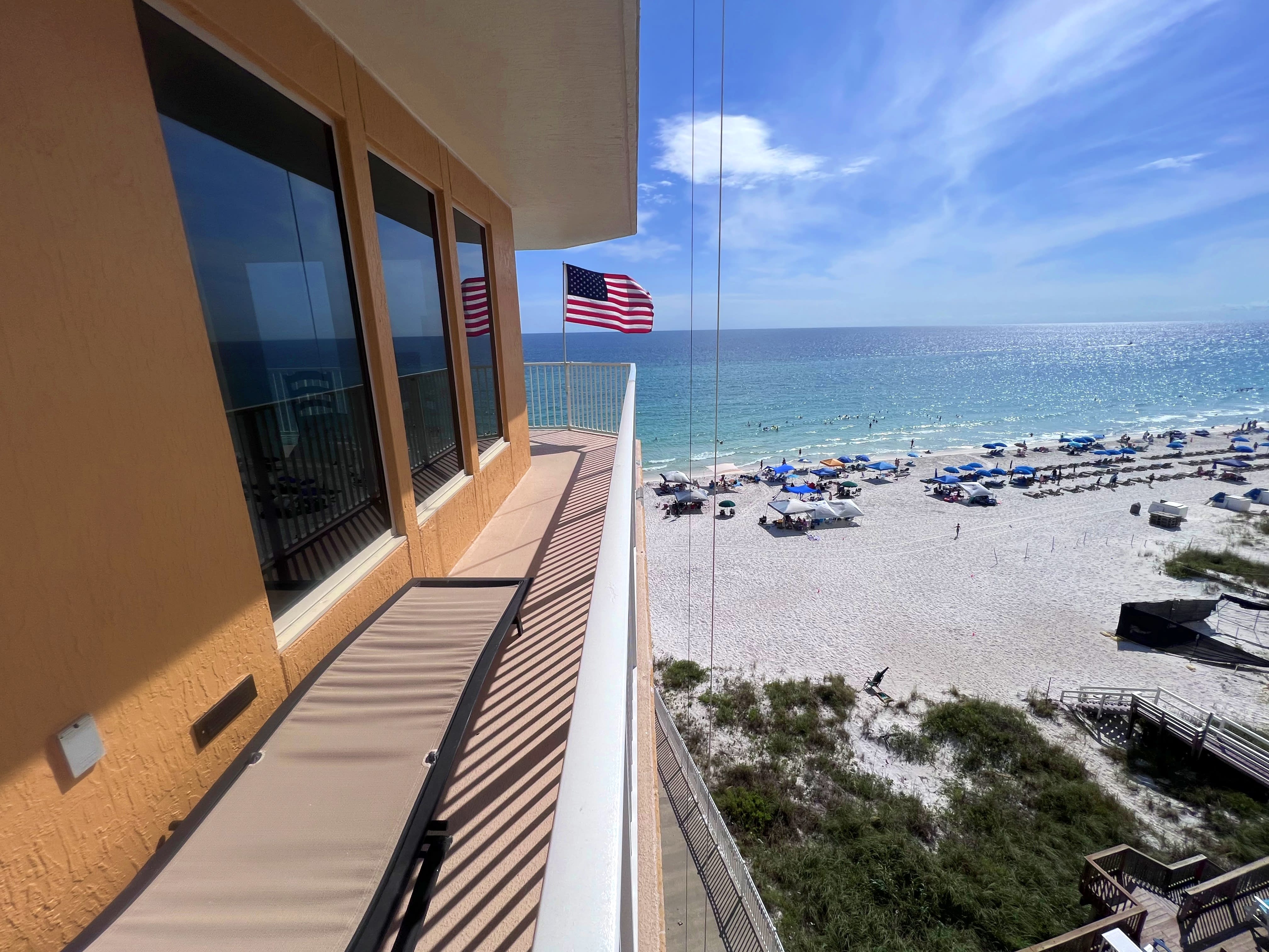 View from 802 sq ft wrap around balcony overlooking beach &amp; Gulf of America