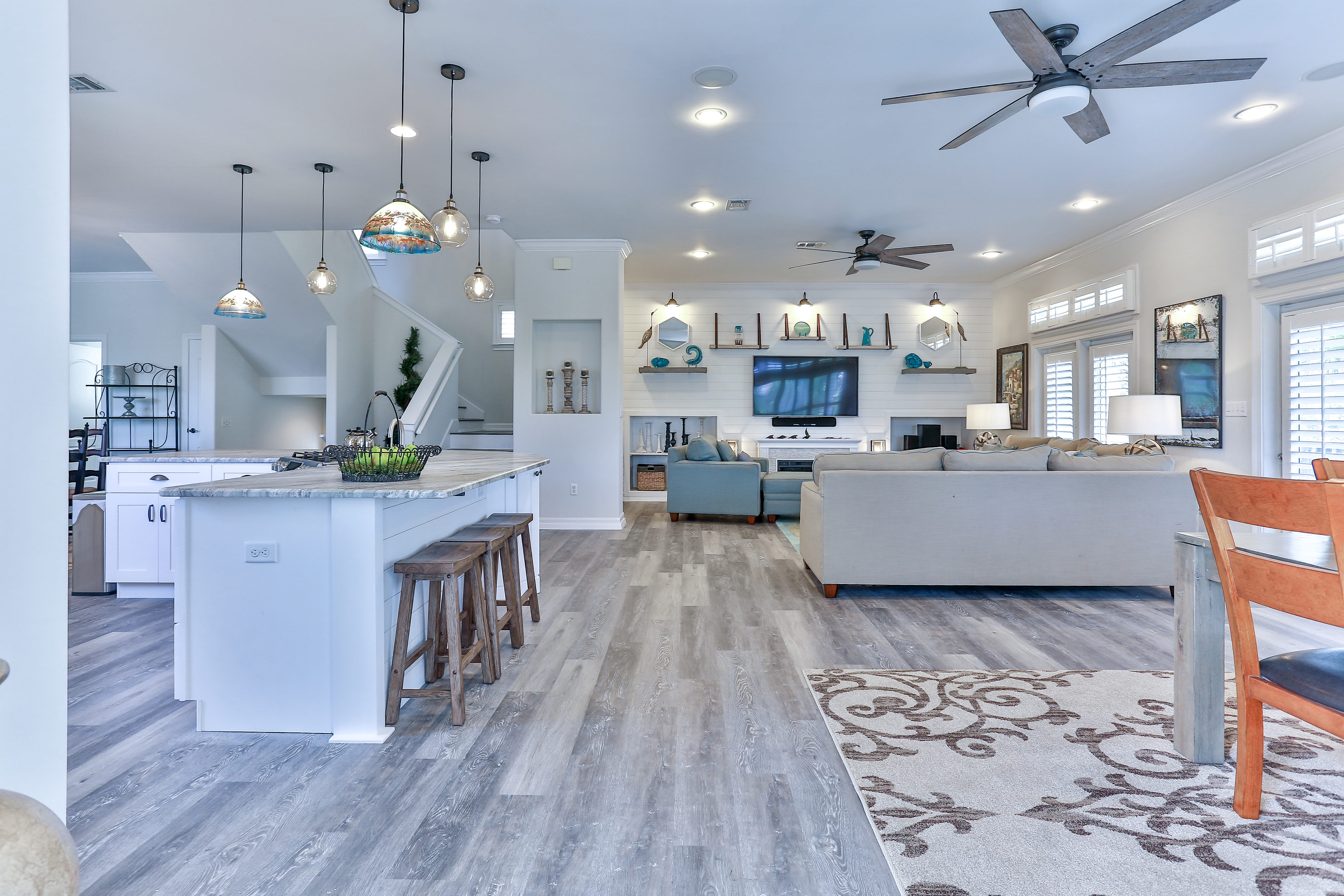 Living room and chef's kitchen