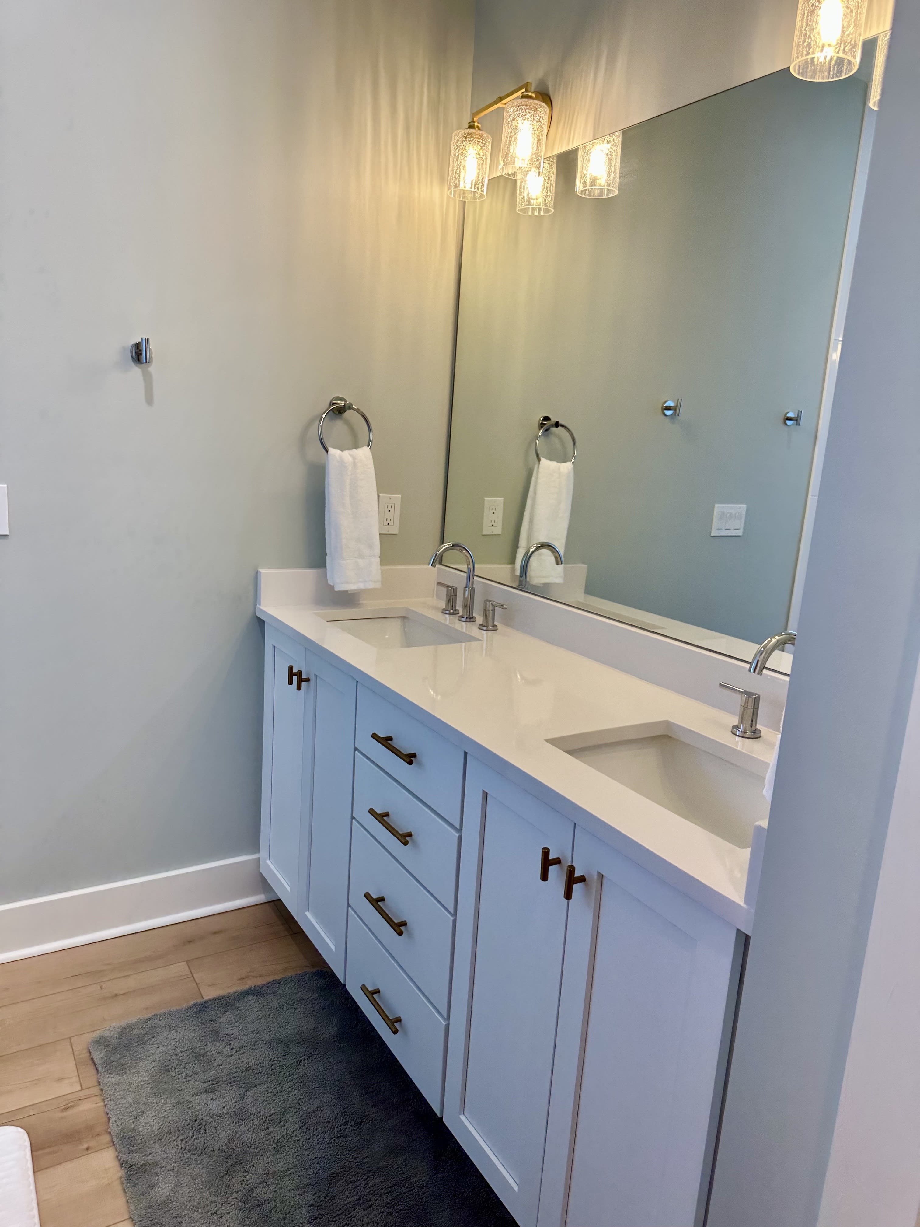 Master bath private spa-like bathroom with double vanity