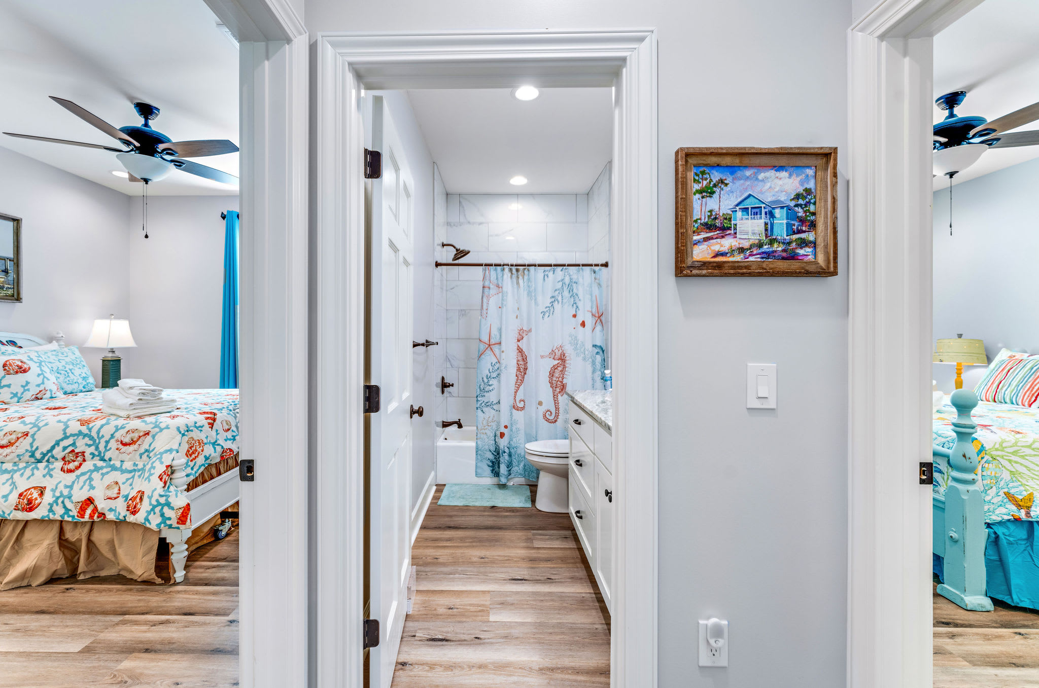 Shared Bathroom with tub/shower combo