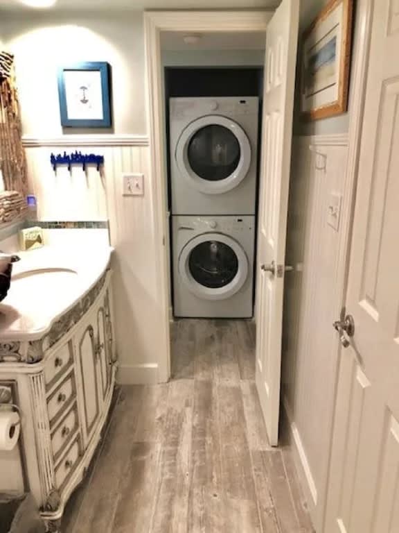 Guests enjoy having a washer and dryer.  Located in downstairs hallway.
