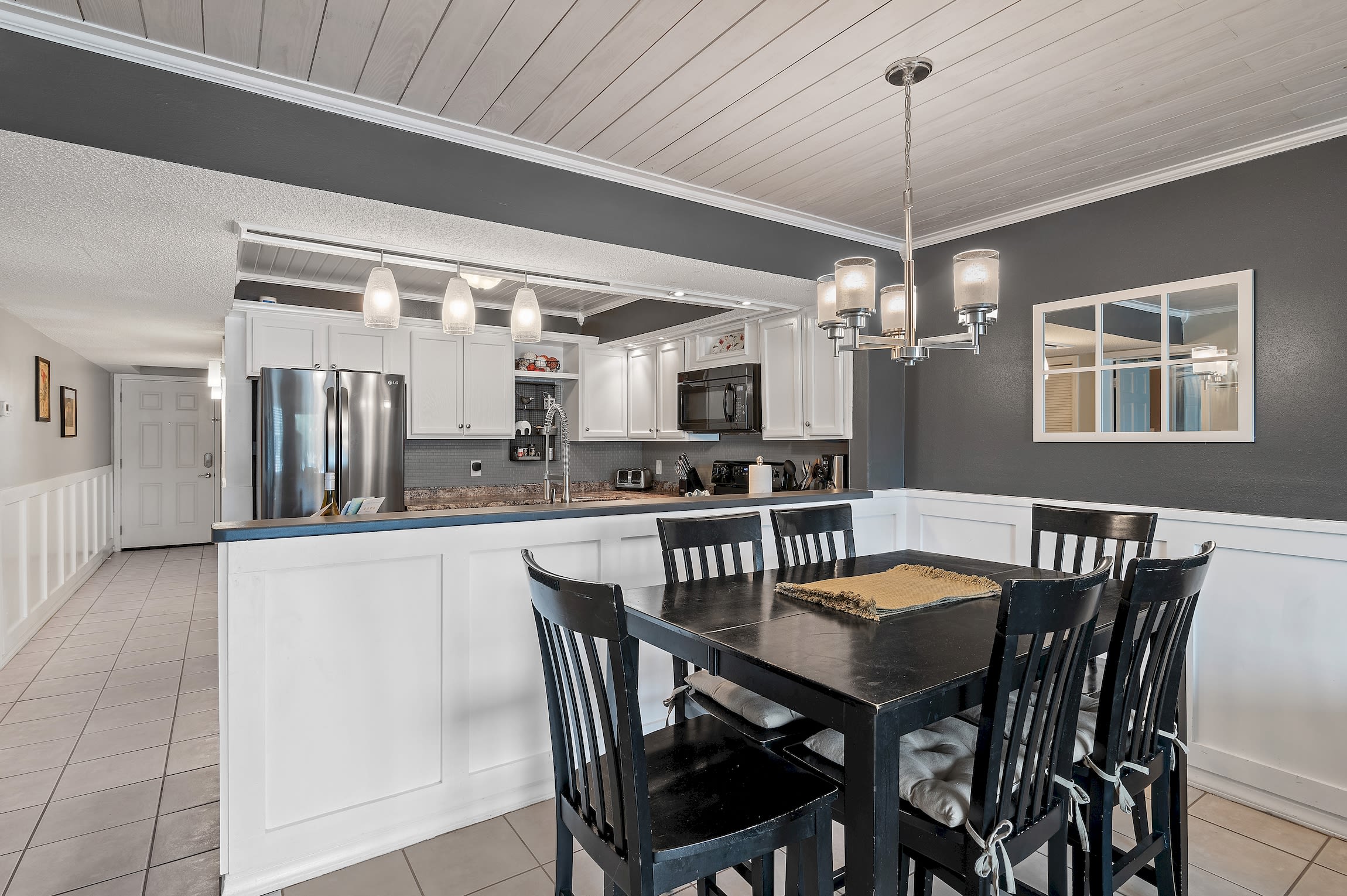 Dining table seats six