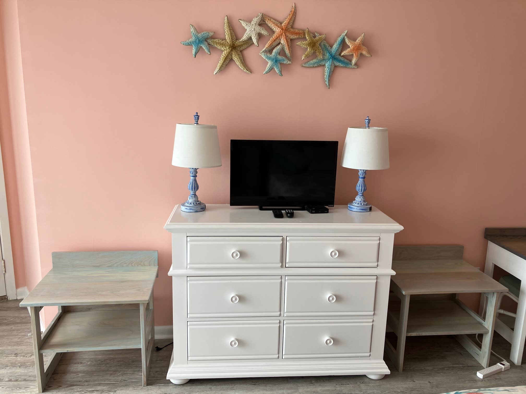 Guest Bedroom TV and luggage stands