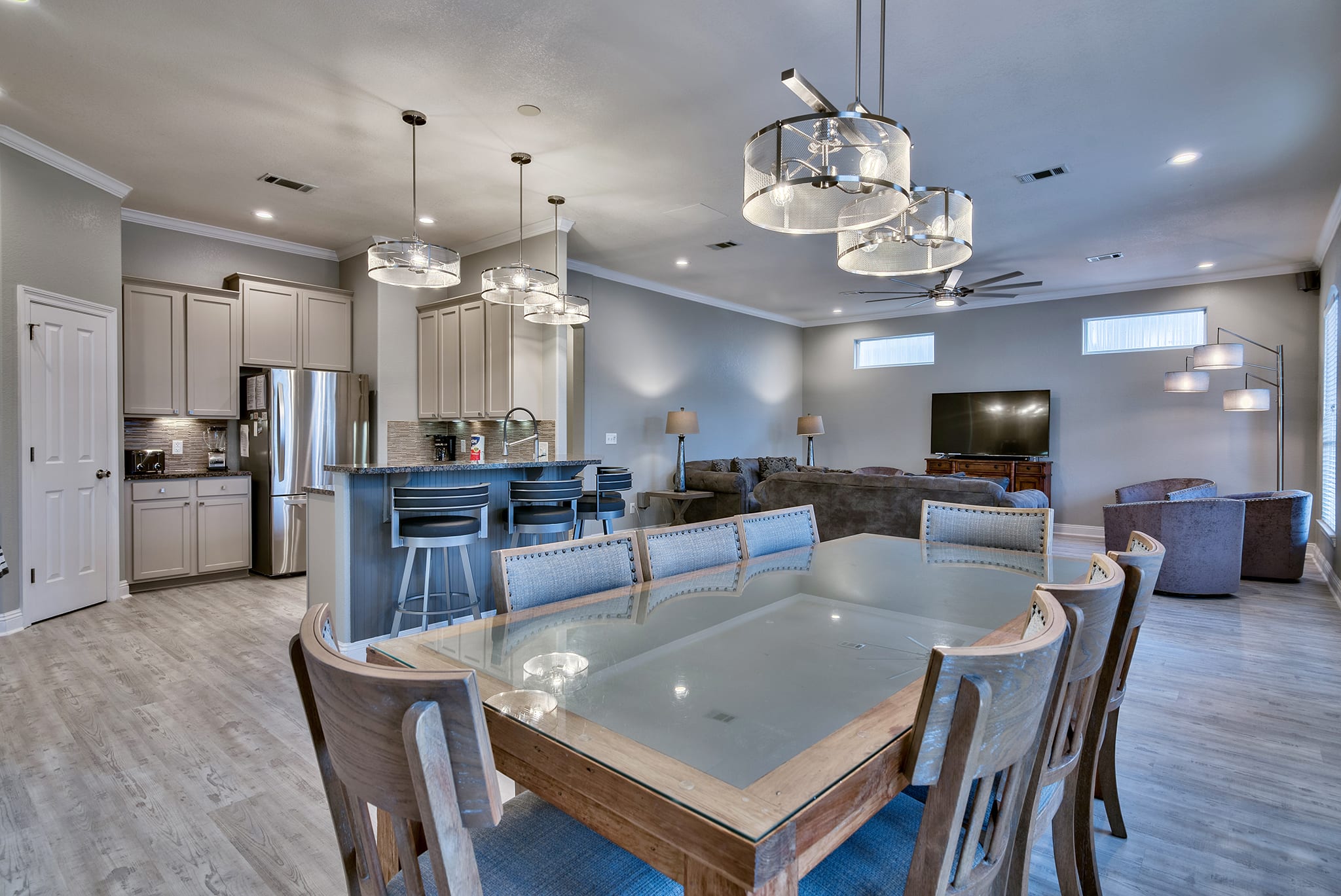 Open dining/kitchen/living room