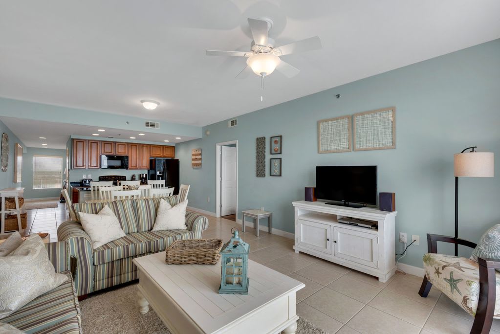 The living area is for kicking back. Games, books &amp; DVDs are in the TV stand.