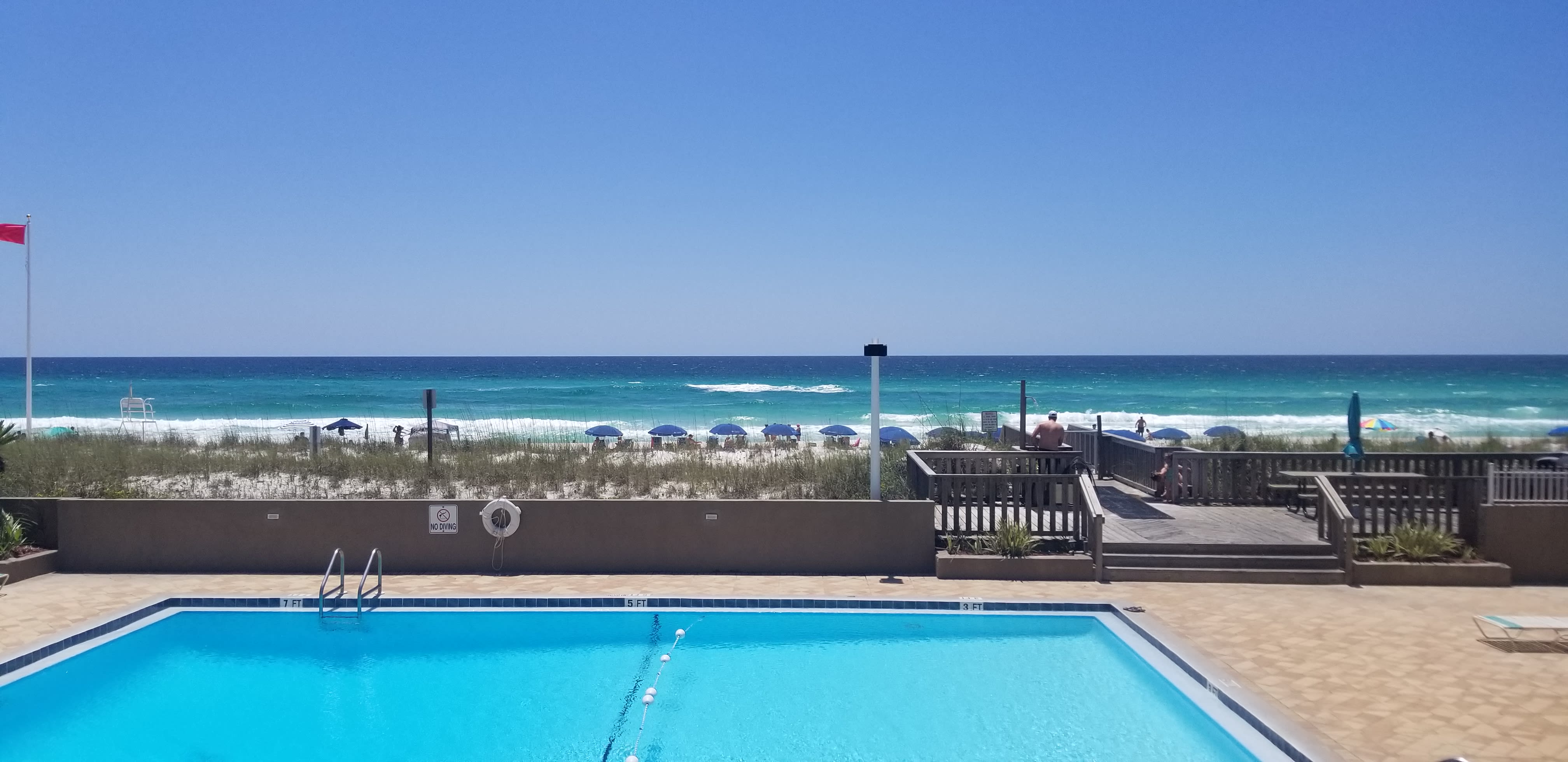 View of the ocean and pool from your balcony 