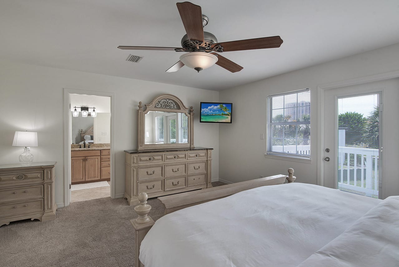 Upper level king bedroom with bath.