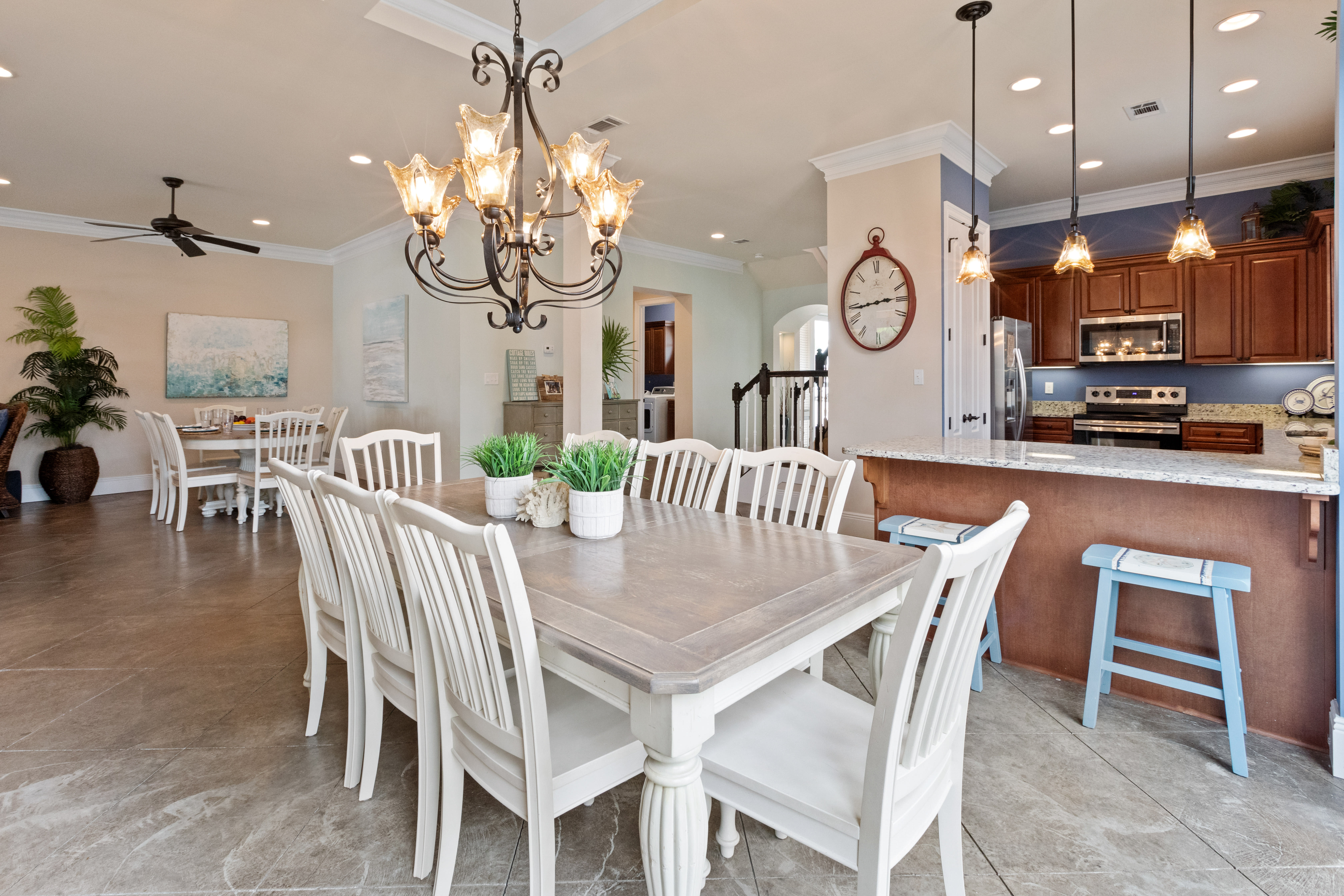 Large dining table looking toward foyer