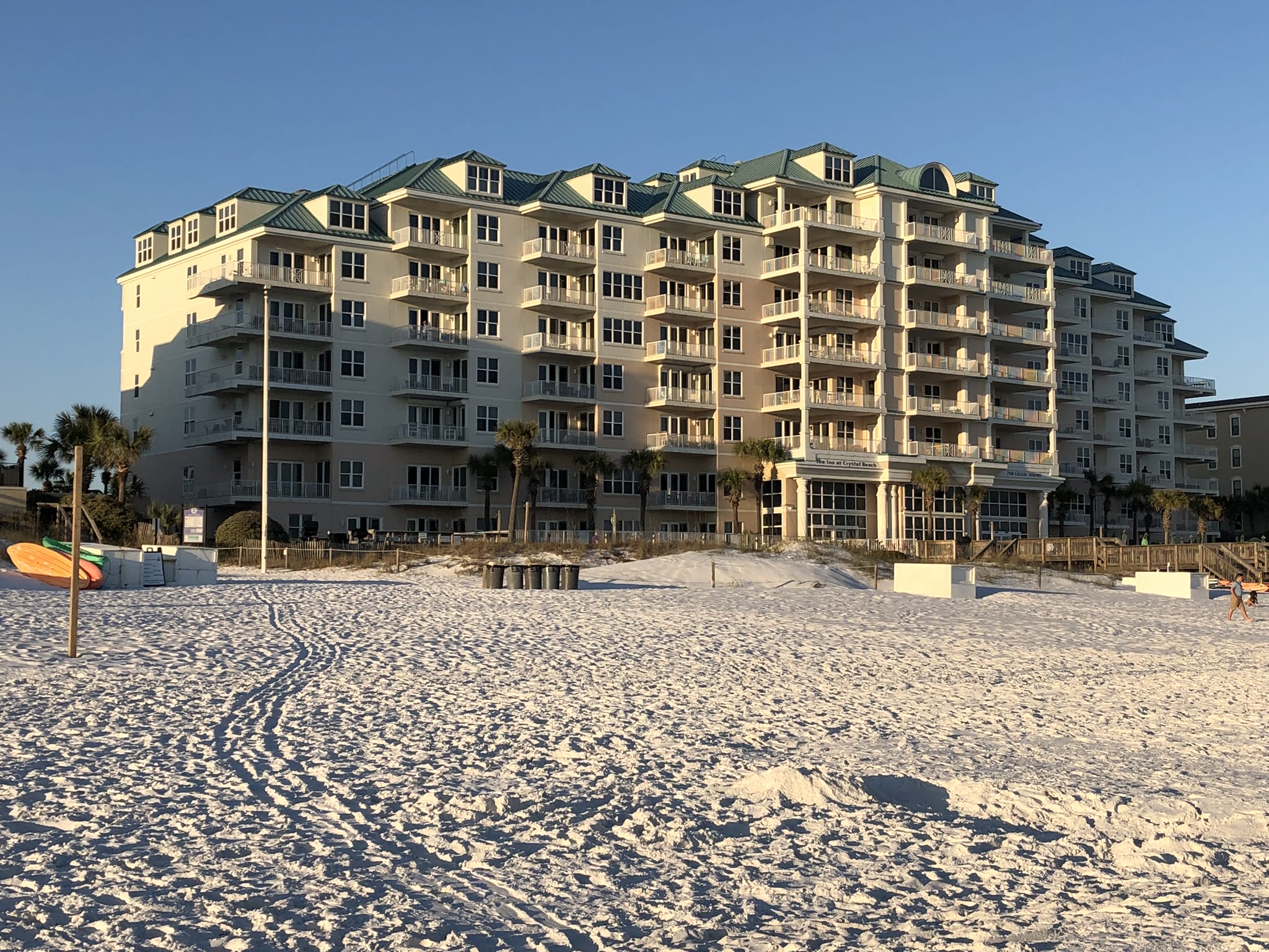 Beach view of our building &ldquo;THE INN AT CRYSTAL BEACH&rdquo; 