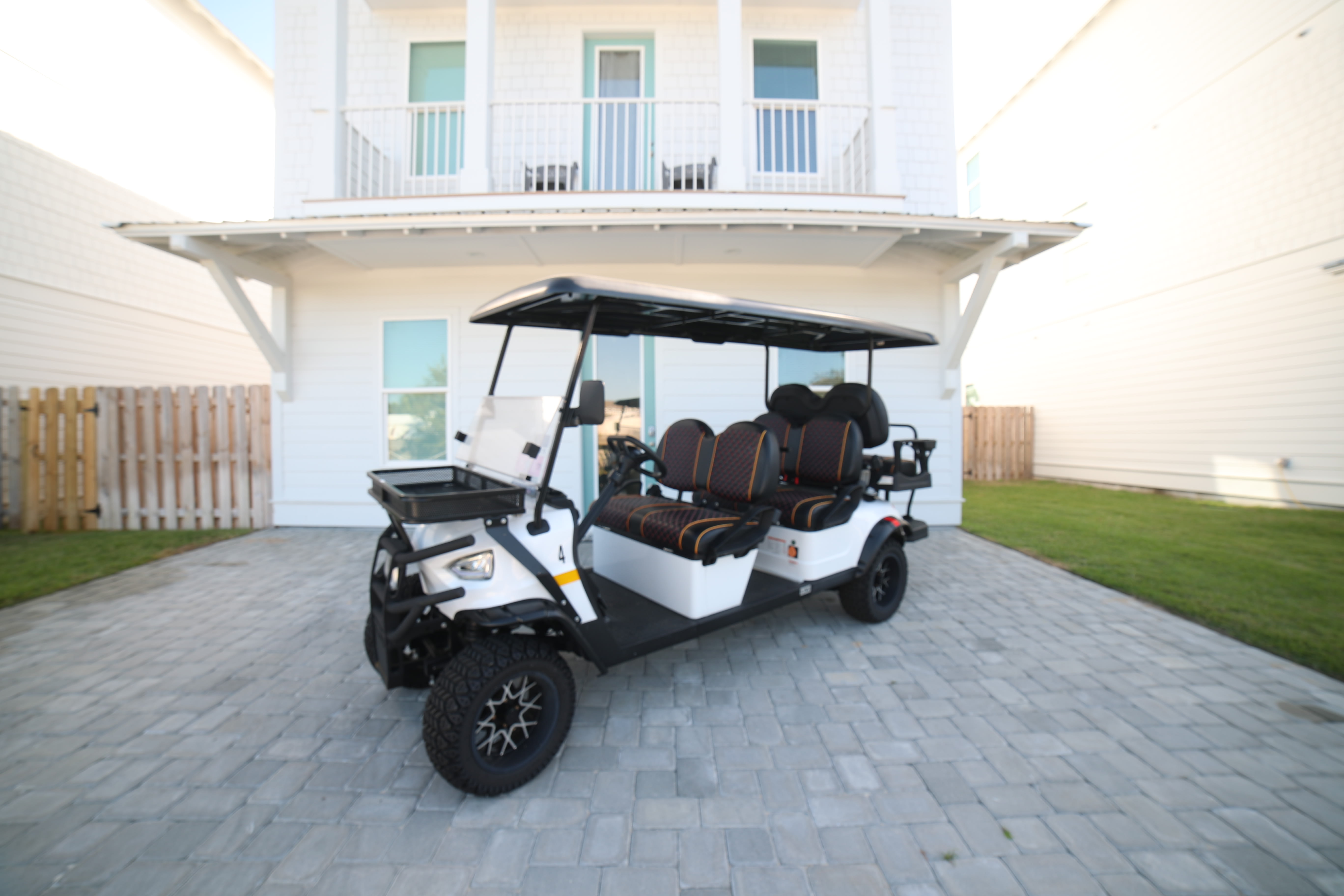 Use the 6-passenger golf cart provided with our home to get to the beach, ice cream shops/restaurants, and even the grocery store!
