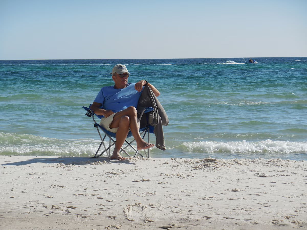 Enjoying the seashore.