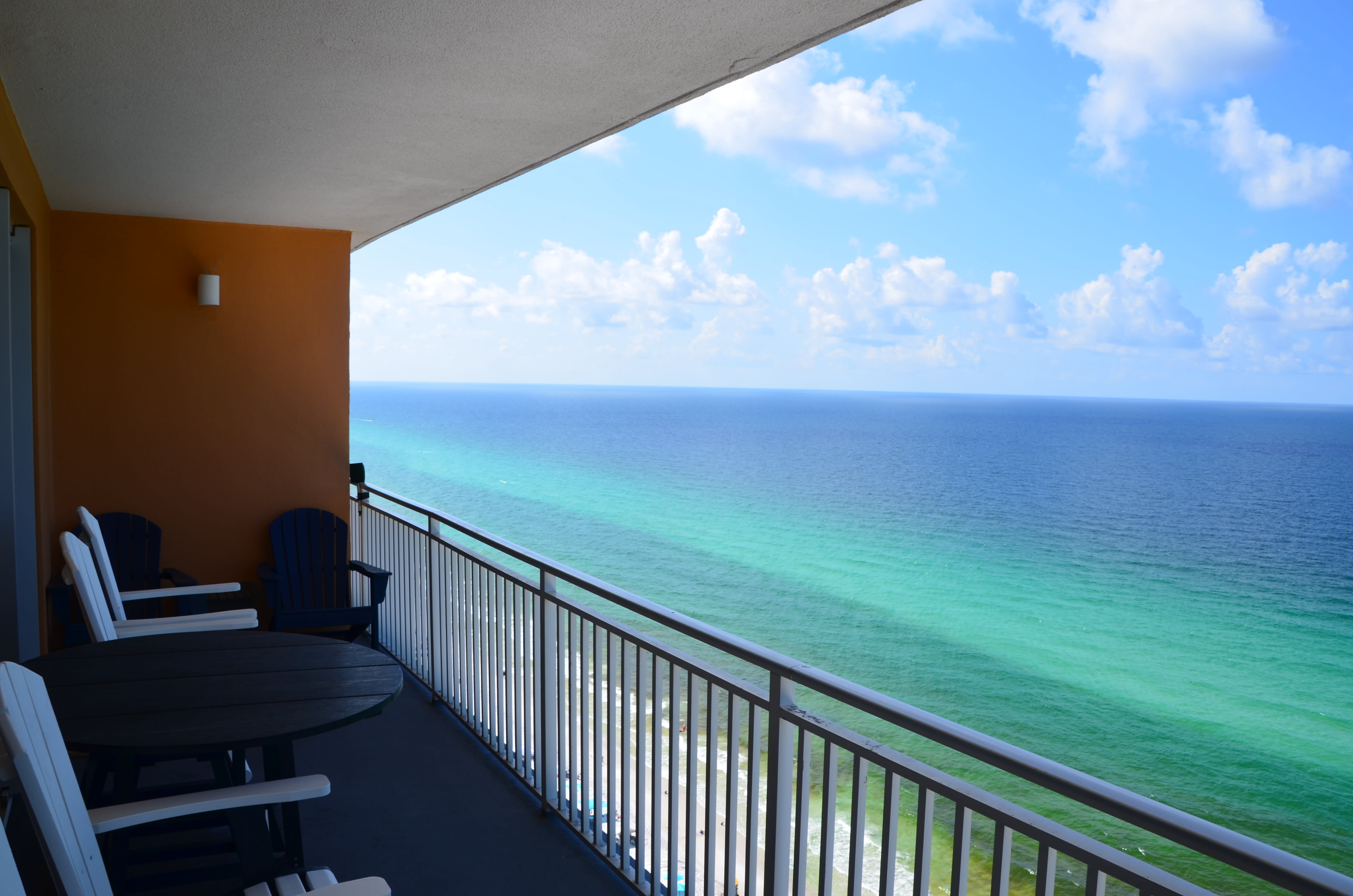 Balcony w/seating for 8 &amp; perfect table for morning coffee or a lunch