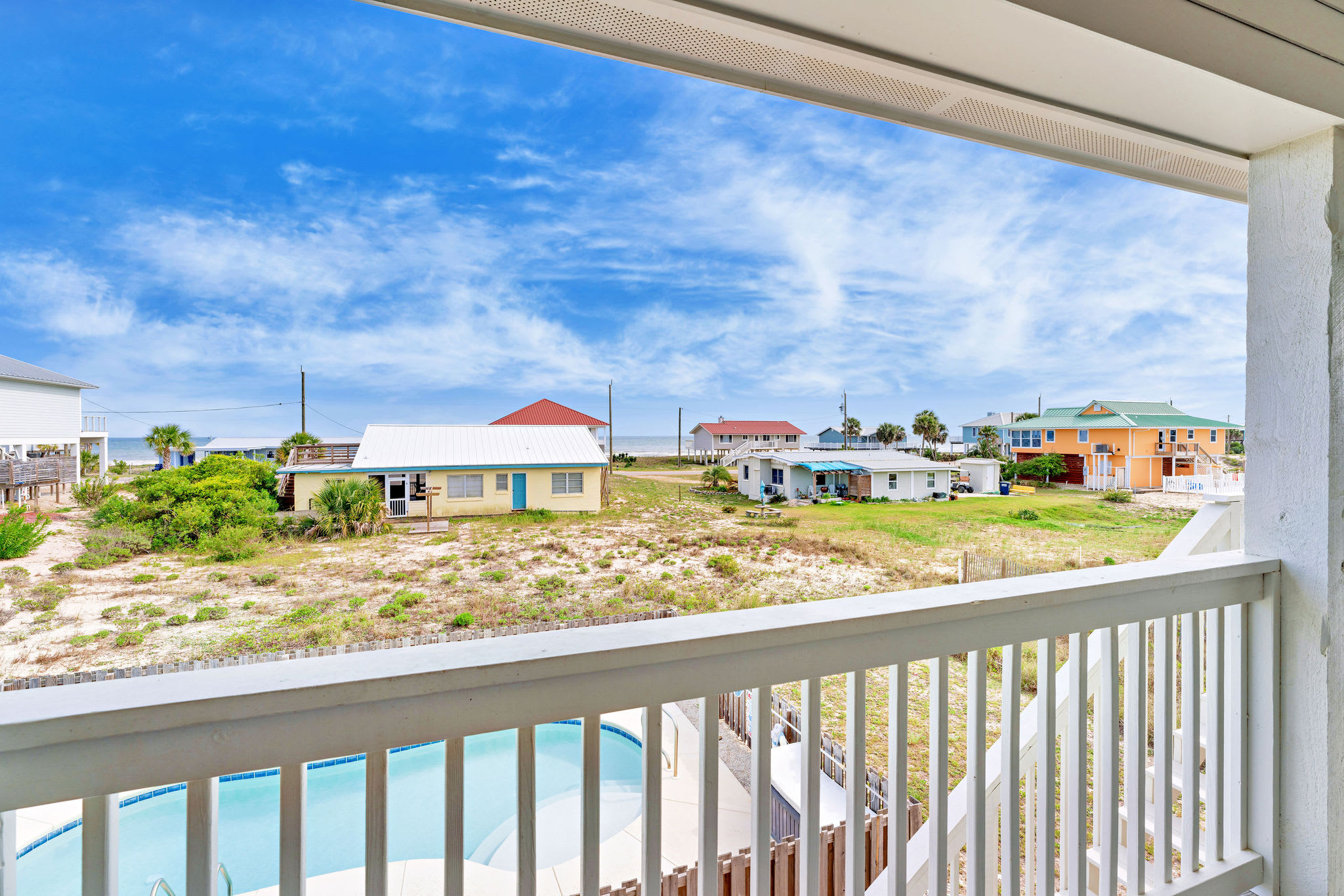 View of Gulf and Pool from Balcony