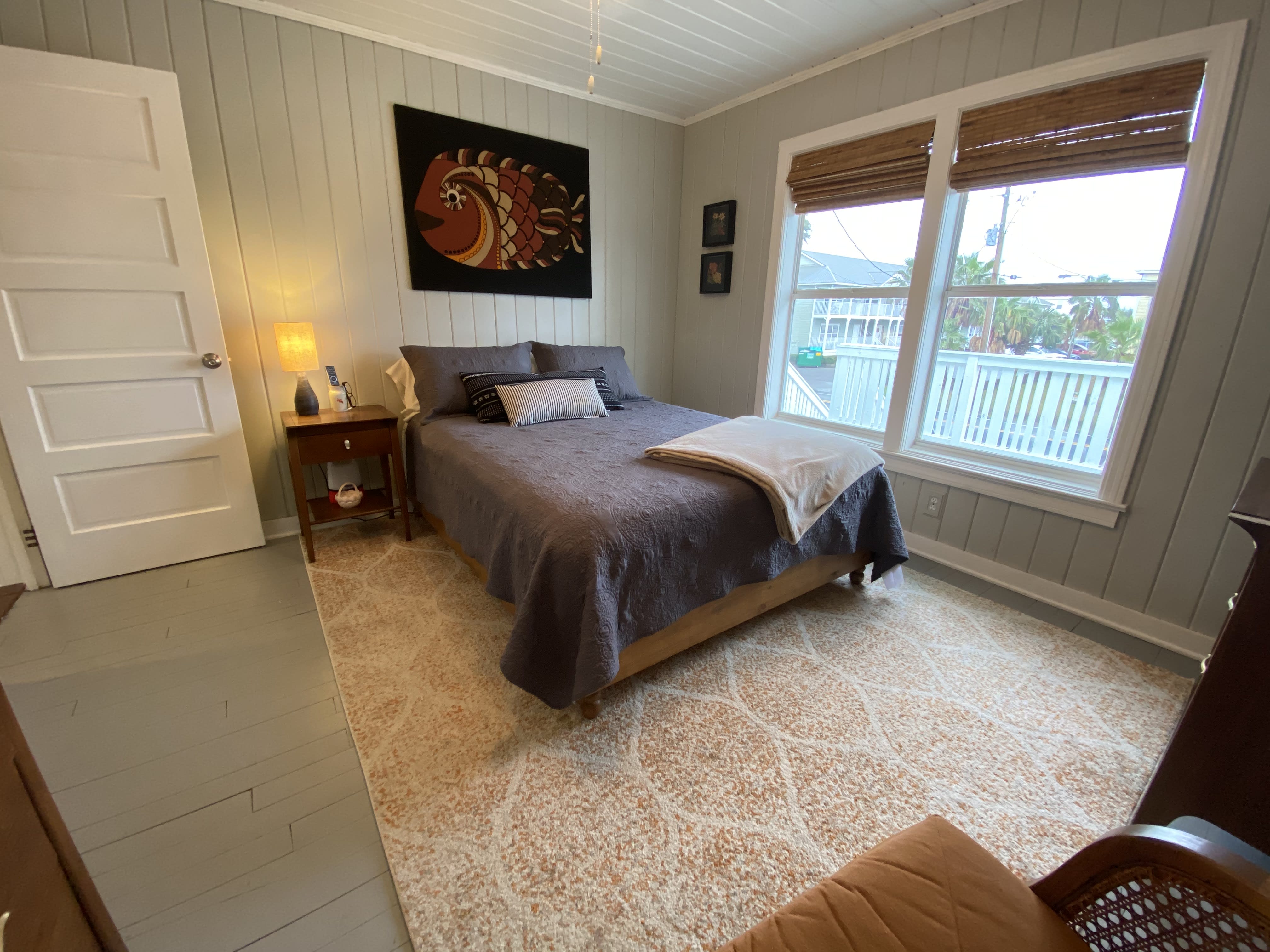 Cozy queen master bed for a great night of rest before hitting the beach.