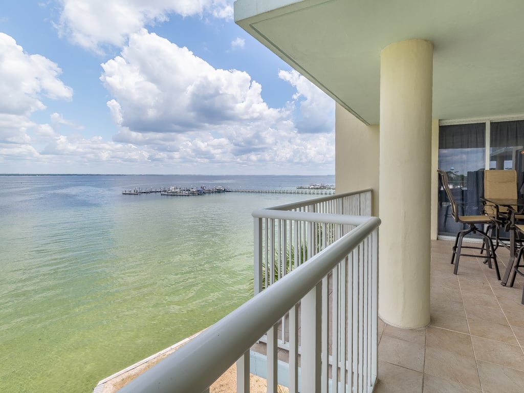 Bay view from the balcony, looking east. 