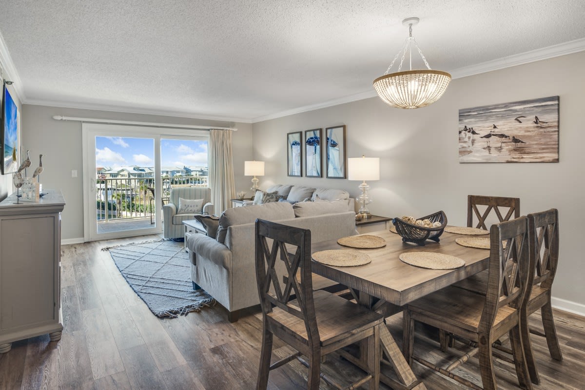 Counter Height Dining Table with 4 stools and a bench