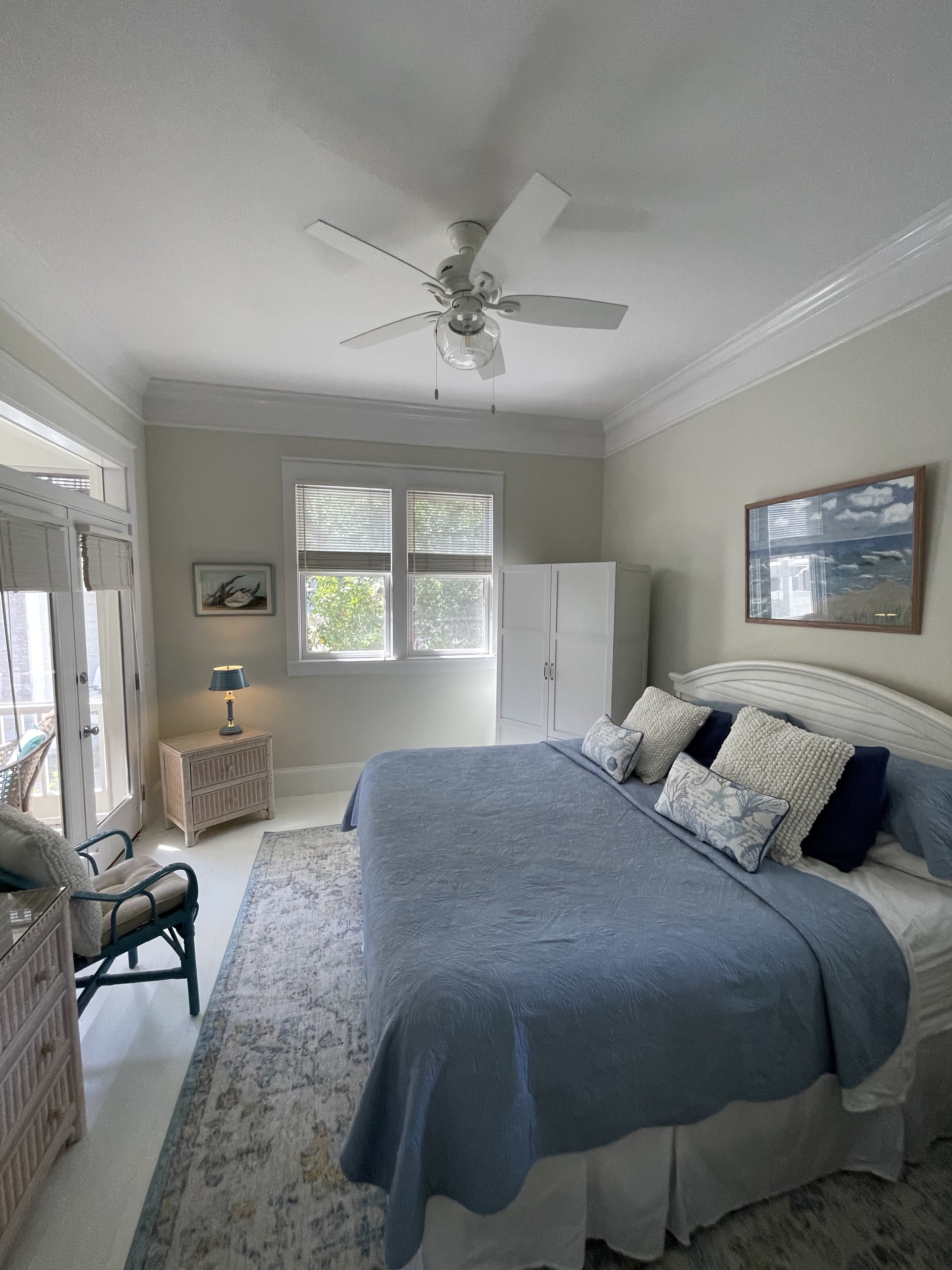 Downstairs Family Suite- Master Bedroom with doors to the back porch