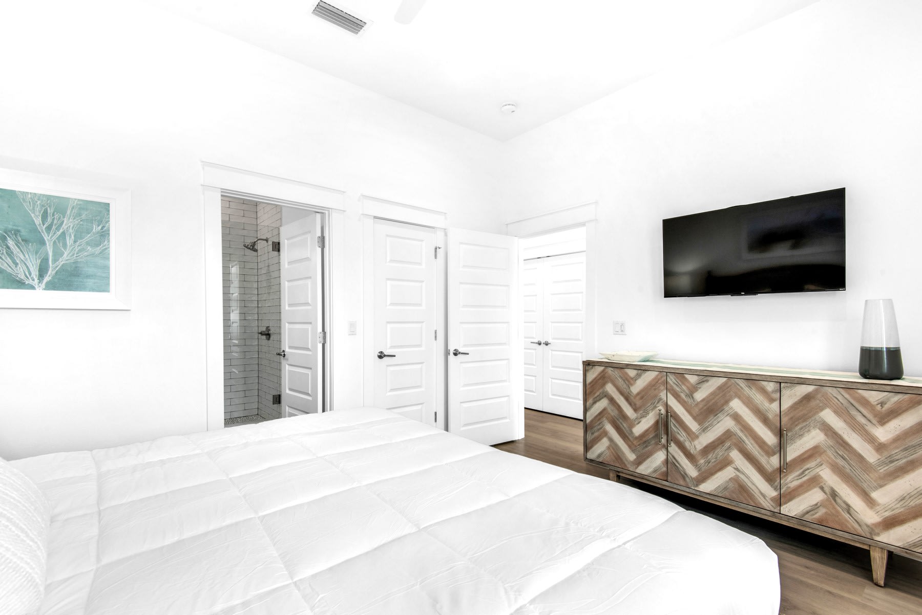 Azure-19 Bedroom 2, pic 2, 1st floor. King suite with private bath and 43&rdquo; TV.