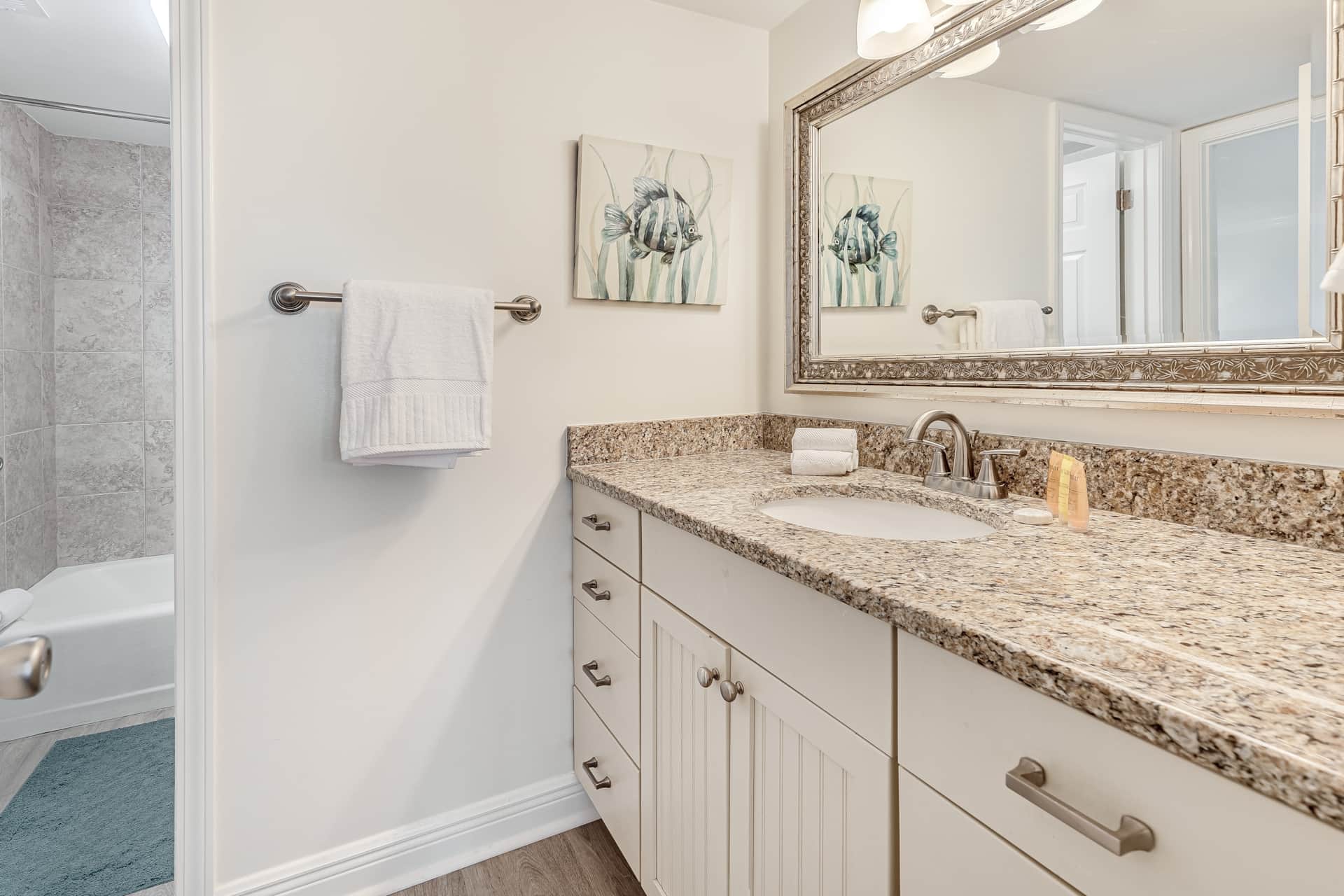 guest bath ensuite (also accessible from the hall if preferred)