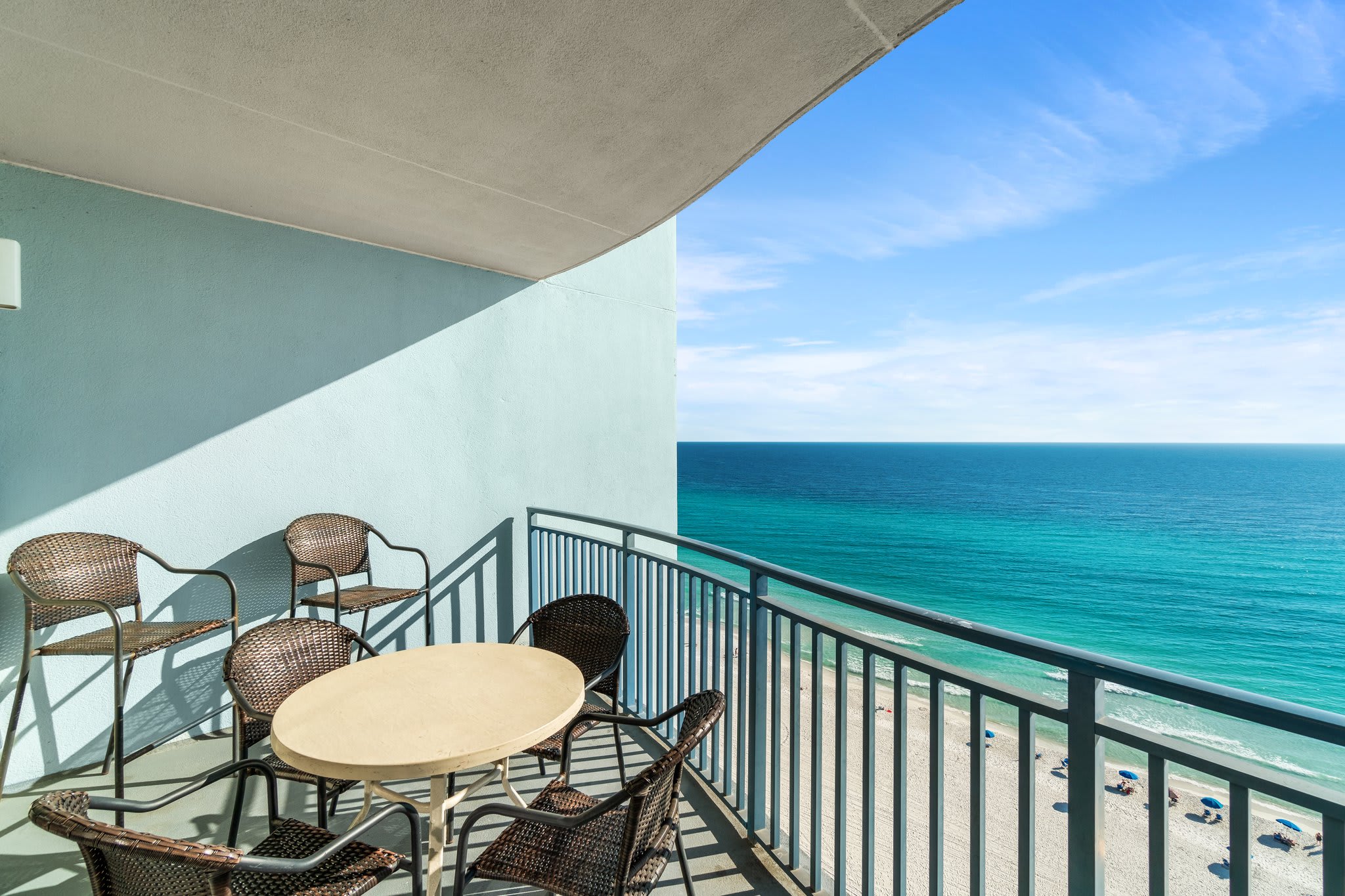 Balcony with a beautiful view of the beach