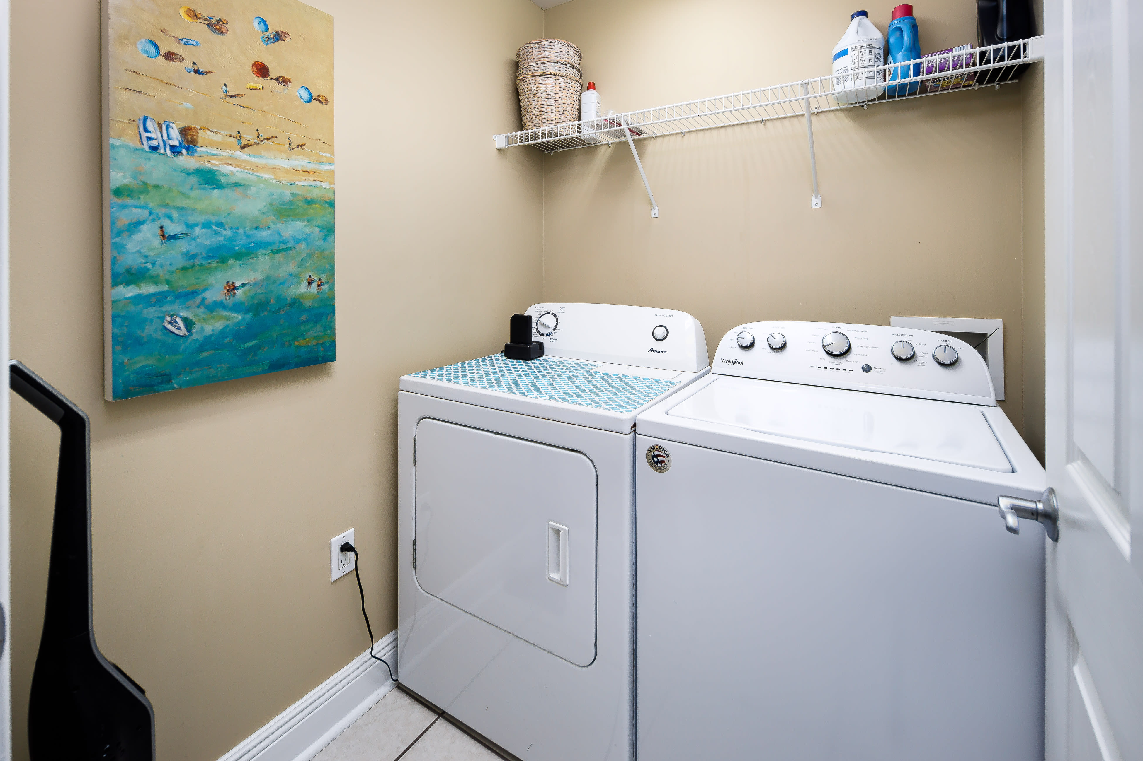 Pack lightly since we have a full sized washer and dryer in the condo!