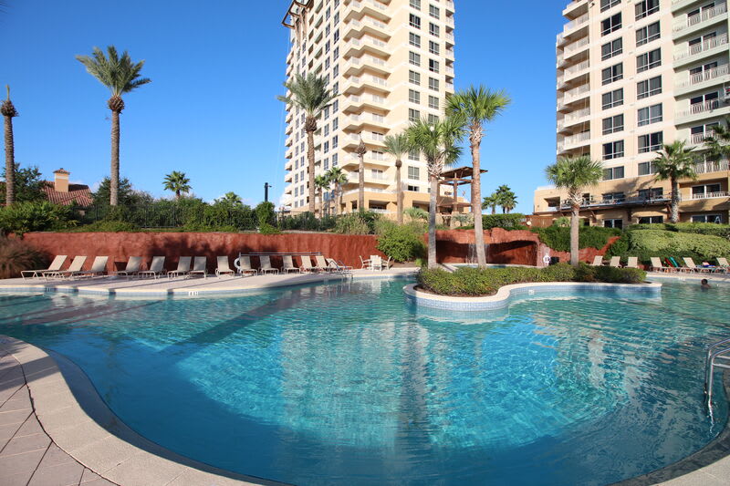 Resort style pool area