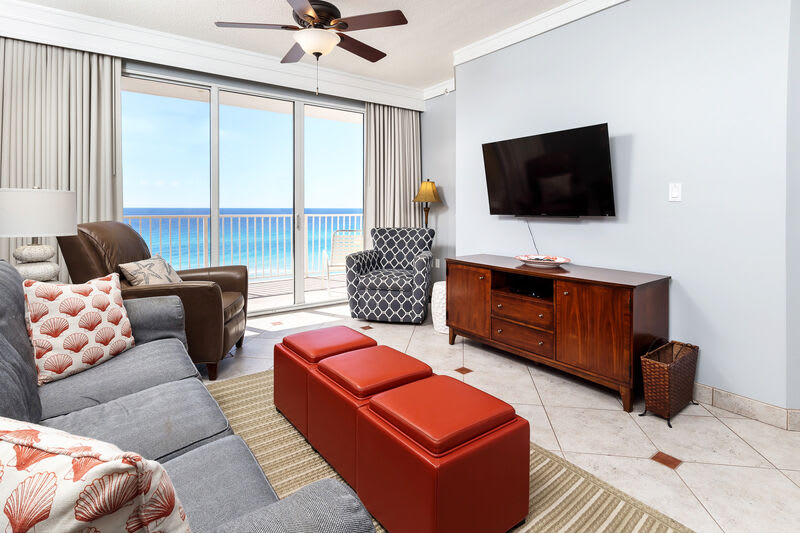 Living Room - 
Gulf Dunes 612 Fort Walton Beach Okaloosa Island Vacation Rentals