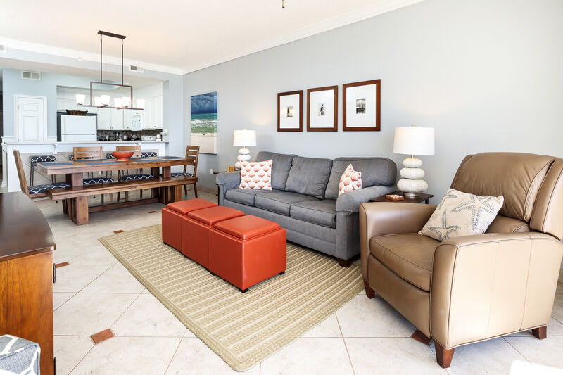 Living Room - 
Gulf Dunes 612 Fort Walton Beach Okaloosa Island Vacation Rentals