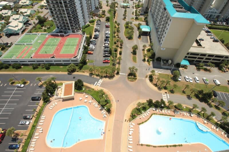 Looking down at the Ariel Dunes pools