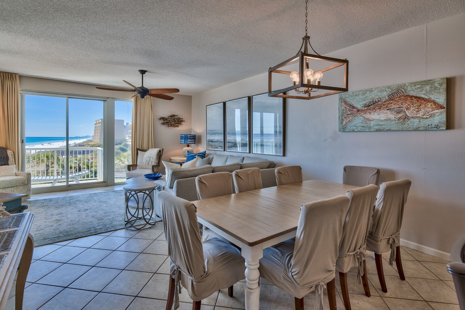 Dining Area with Living Room View