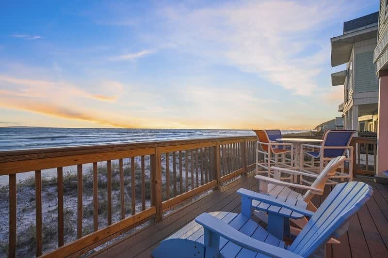 View of the sunset from the back patio